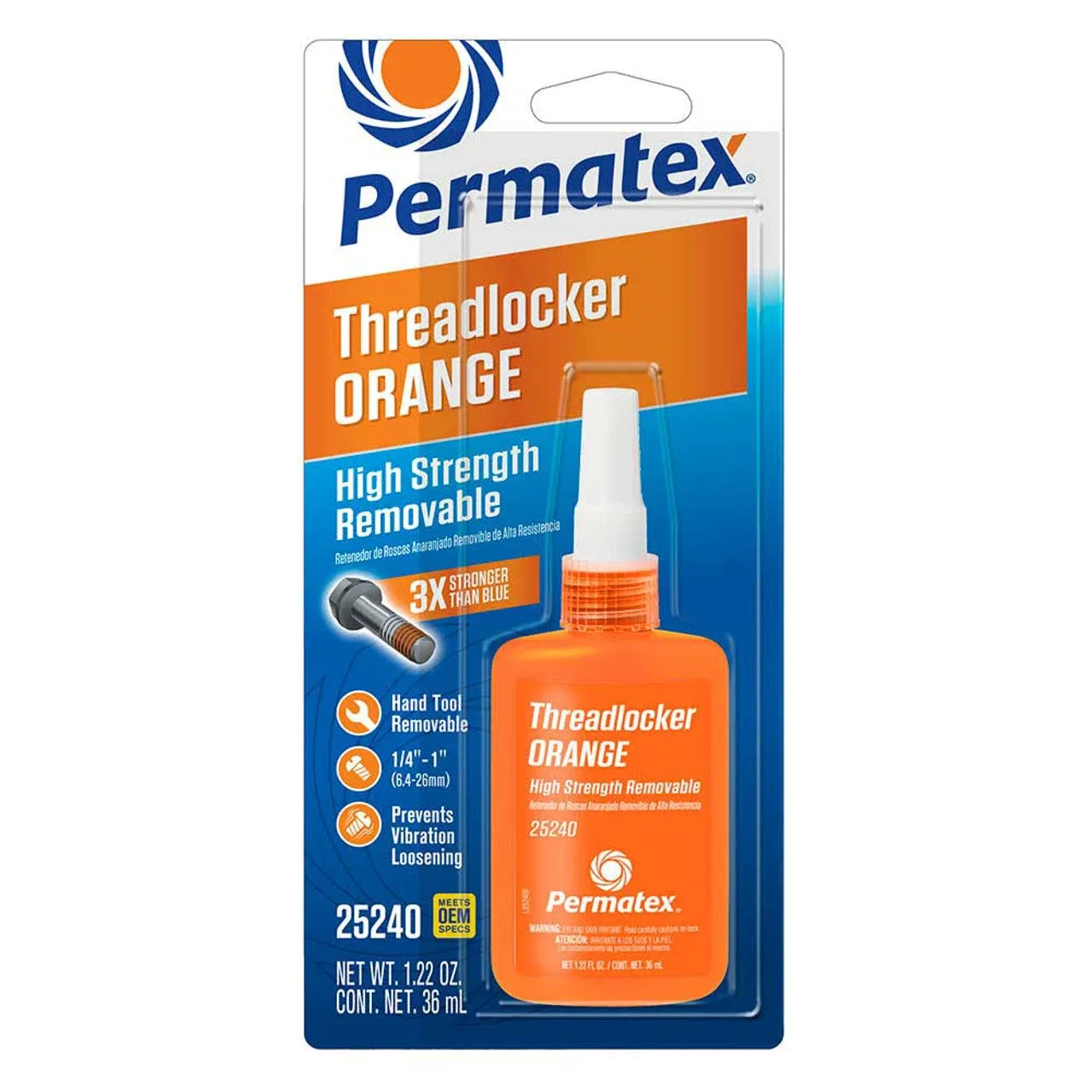 Permatex High-Strength Removable Orange Threadlocker