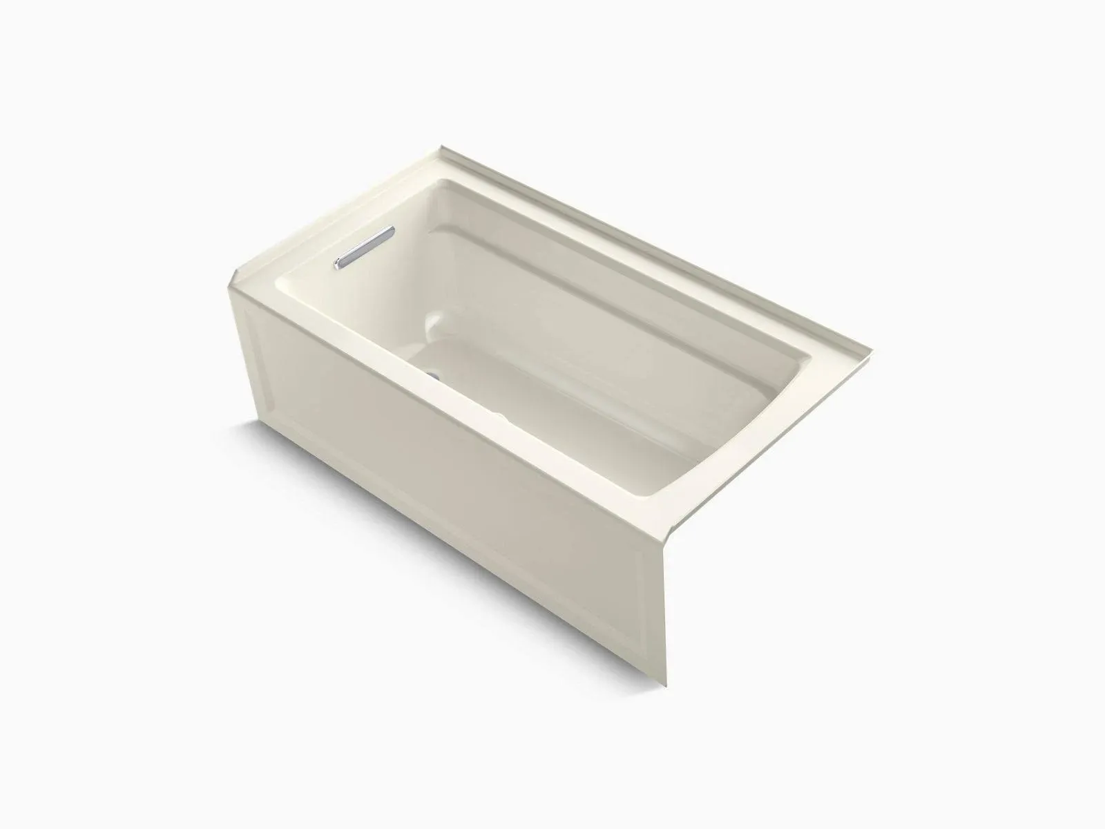 Kohler K-1123-LA-96 Archer 60" x 32" Alcove Bath, Left Drain in Biscuit