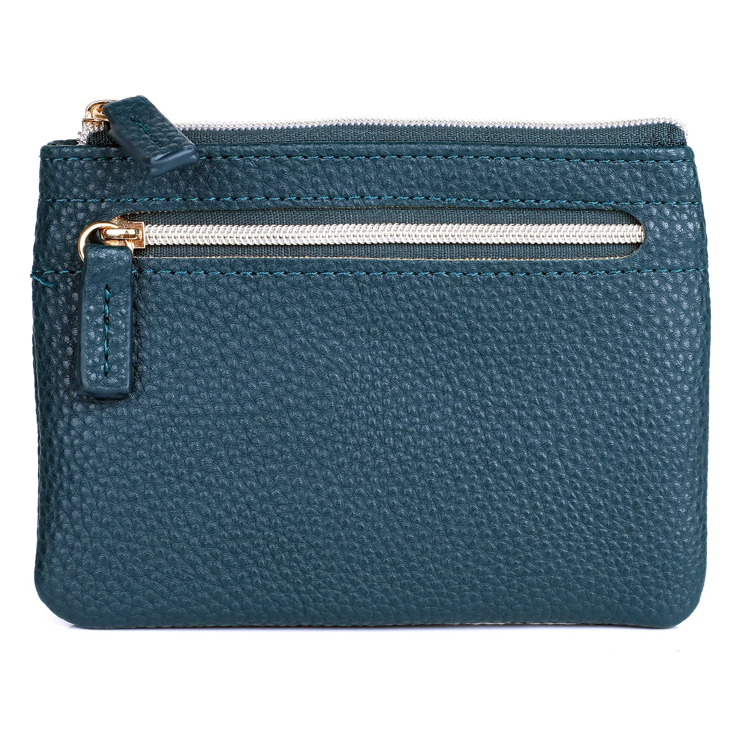 Julia Buxton Vegan Leather RFID Pik-Me-Up Large ID Coin Card Case Teal