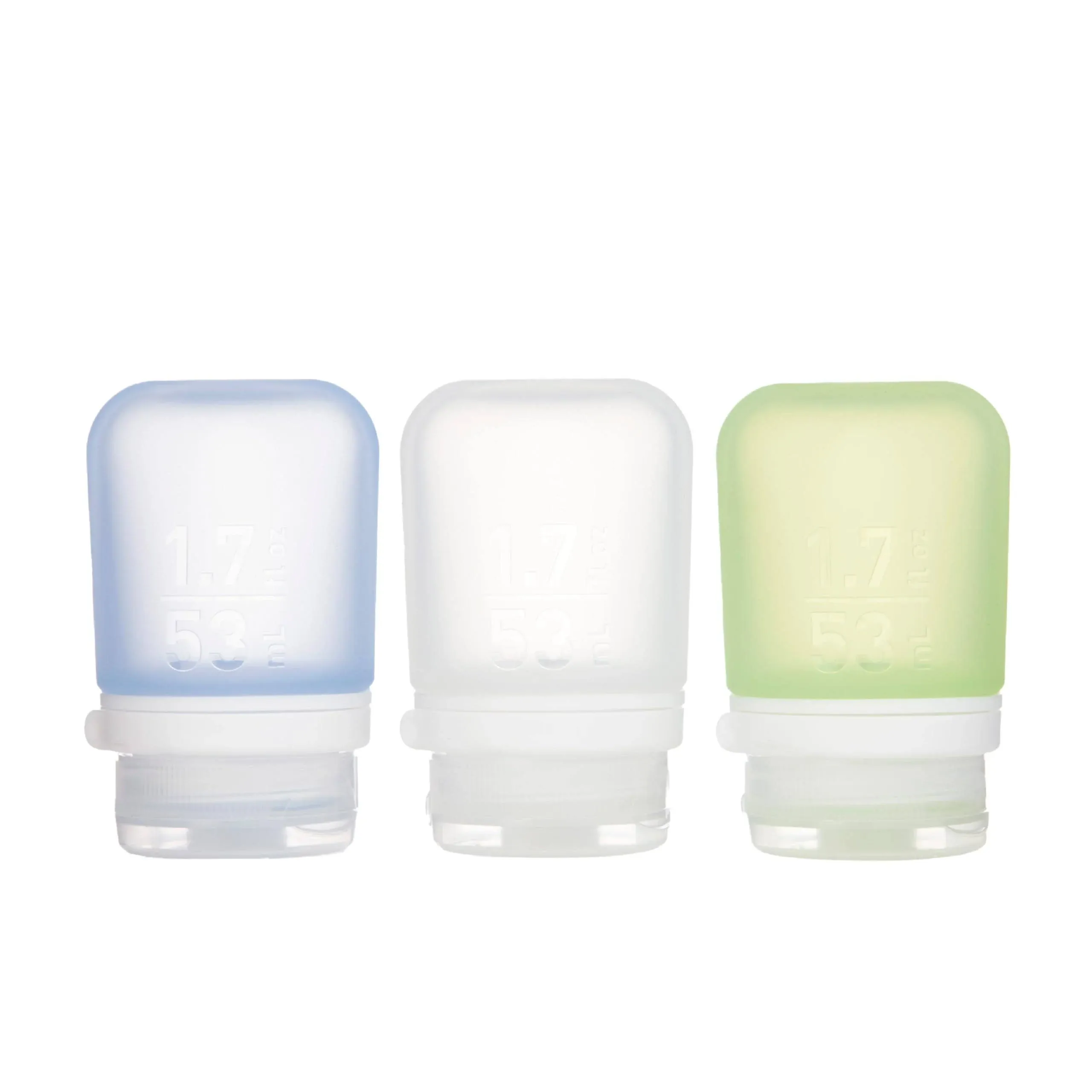 Humangear GoToob+ 1.7 oz - 3 Pack (Clear/Green/Blue)