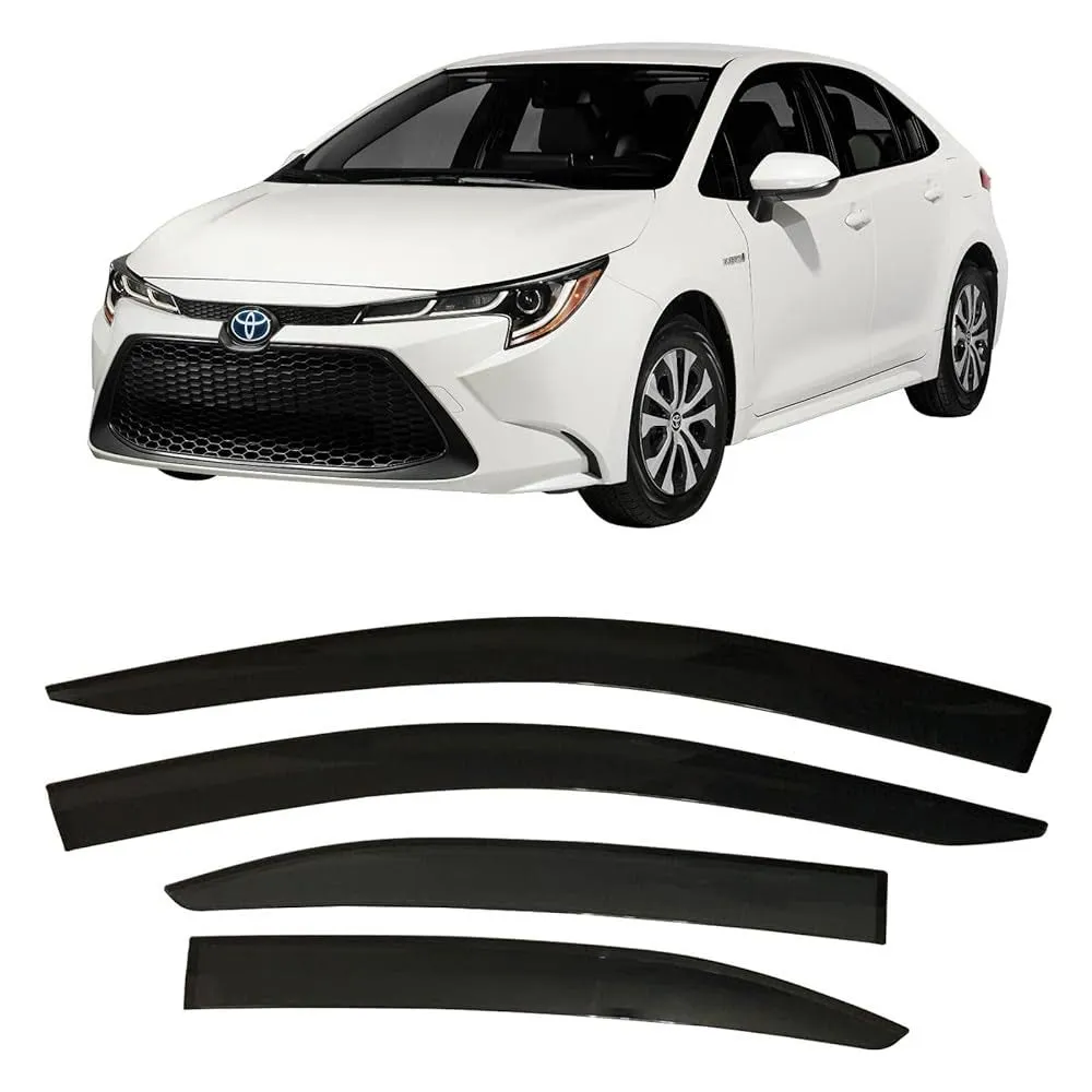 2019-2024 Tape-On Side Window Visor Deflectors for Toyota Corolla Sedan L LE ...