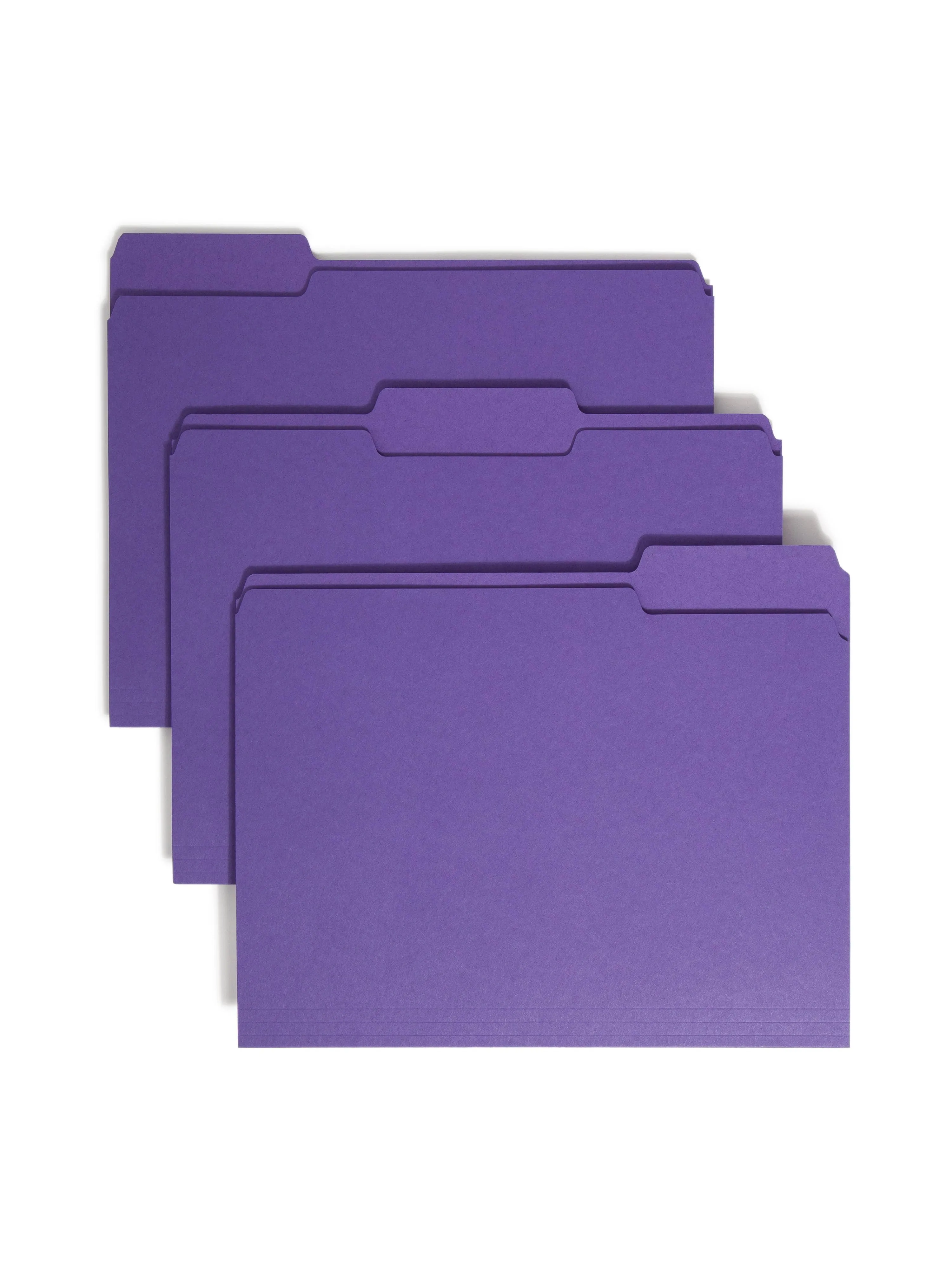 Smead File Folders 1/3 Cut Top Tab Letter Purple 100/Box