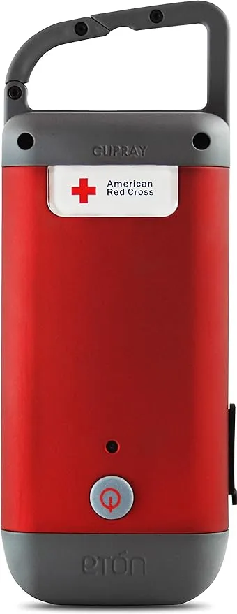 - American Red Cross Clipray Crank-Powered, Clip-On Flashlight &amp; Smartphone C...