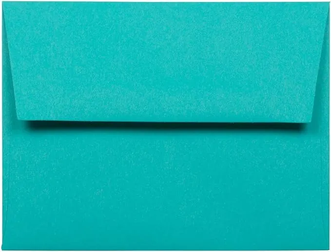 Jam Paper A2 Colored Invitation Envelopes - 4 3/8 x 5 3/4 - Sea Blue Recycled - 50/Pack