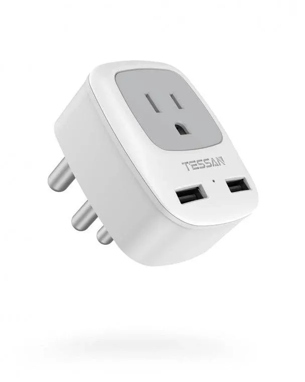 TESSAN South Africa Power Adapter, International Grounded Travel Plug Adaptor wi