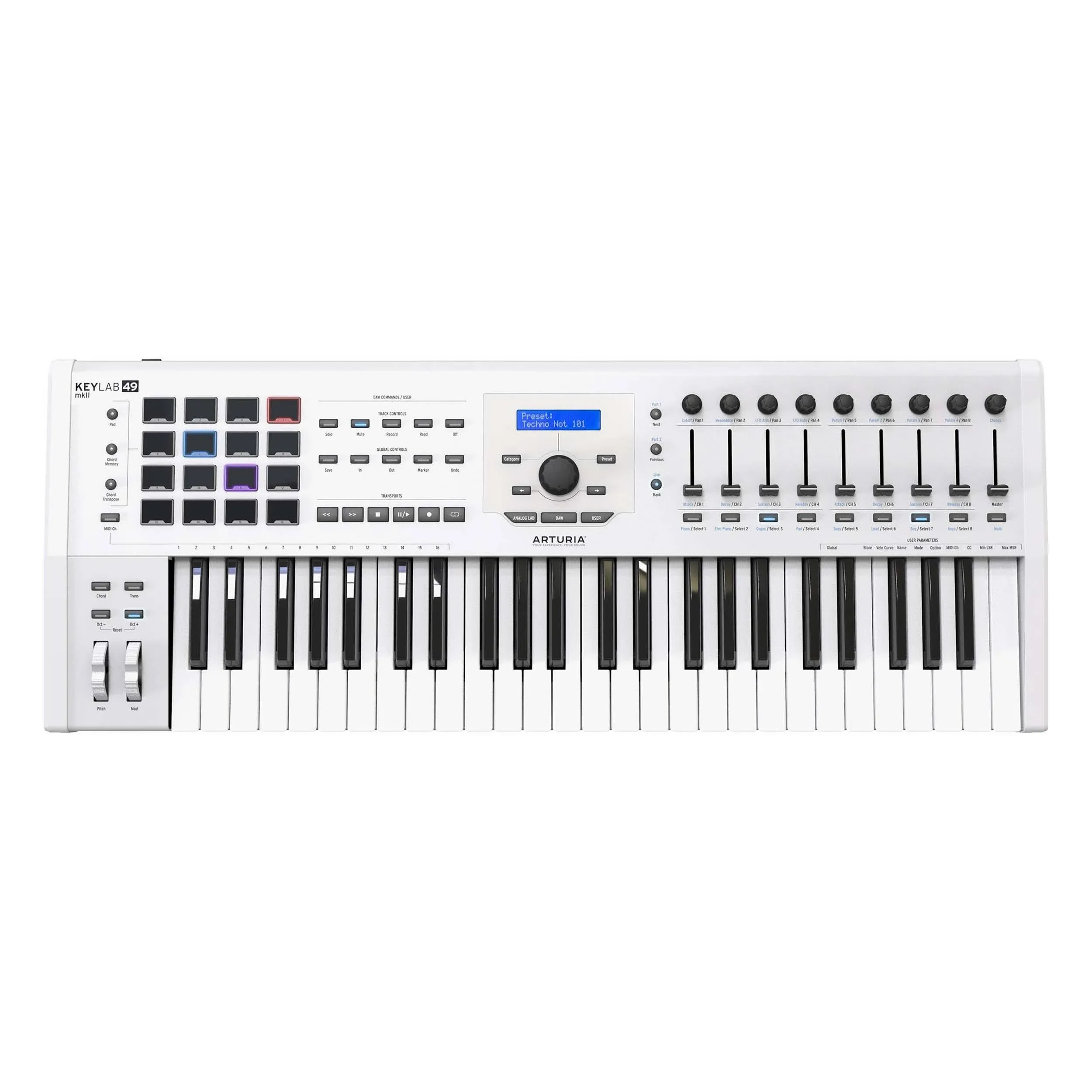 Arturia KeyLab 49 MKII Midi Keyboard Controller (White)