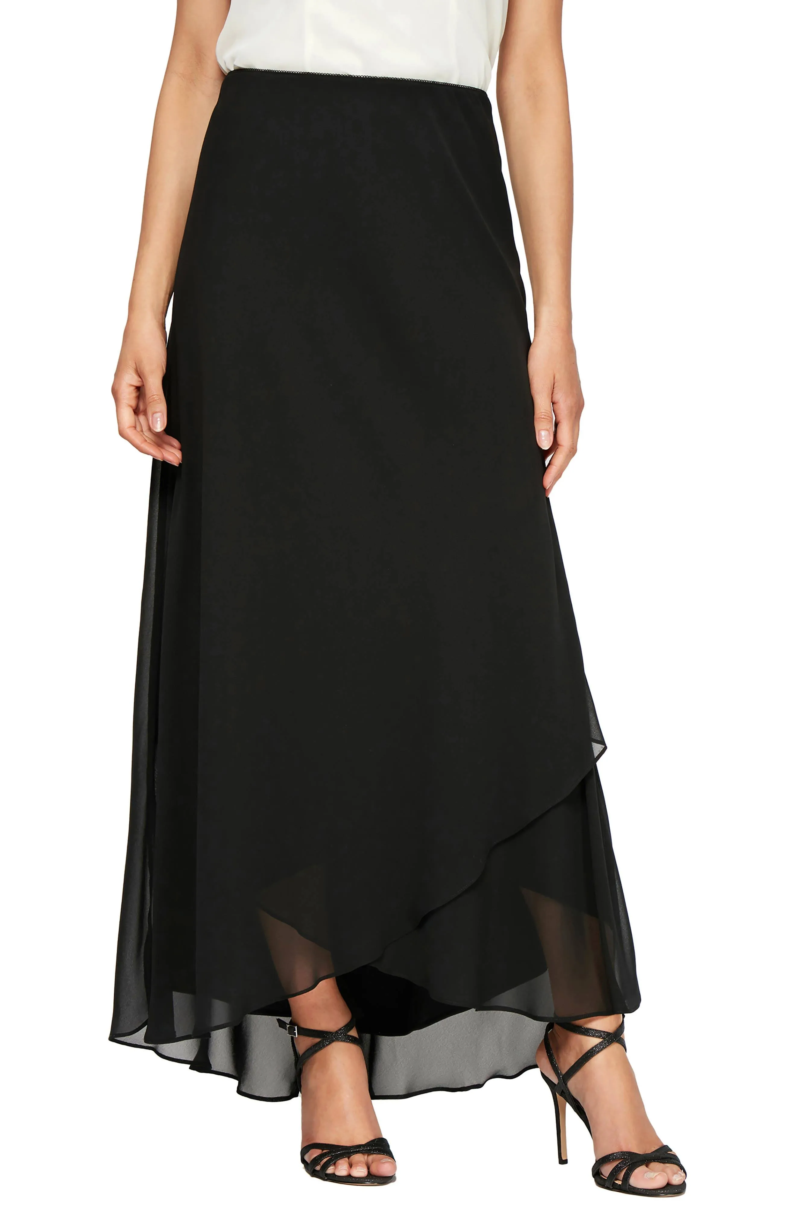 Alex Evenings Women's Long Dress Skirt with Fishtail (Regular and Plus Sizes)