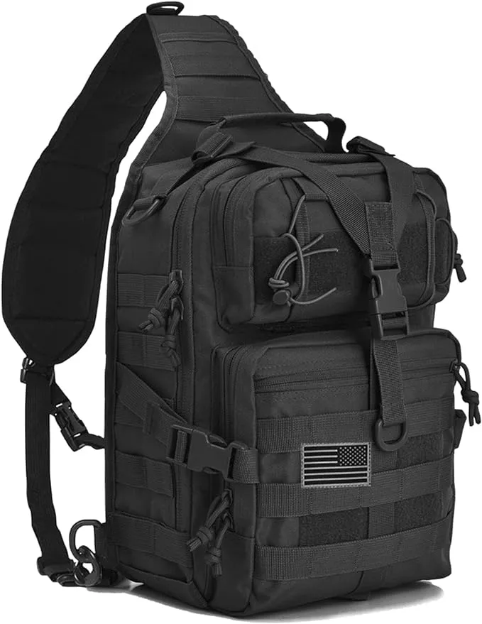 hopopower Tactical Sling Bag Backpack for Men, Military Sport Bag Pack Sling Shoulder Backpack for Every Day Carry