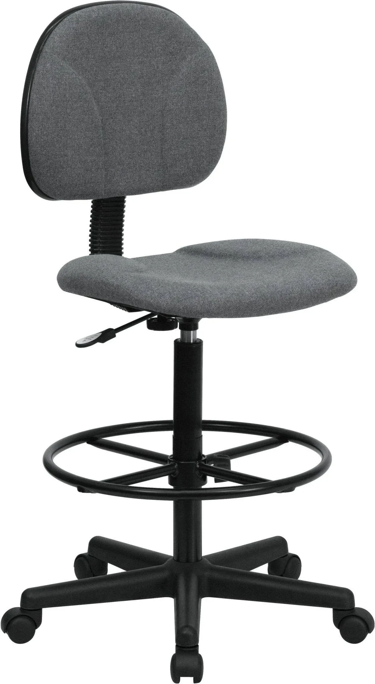 Flash Furniture Gray Fabric Drafting Chair