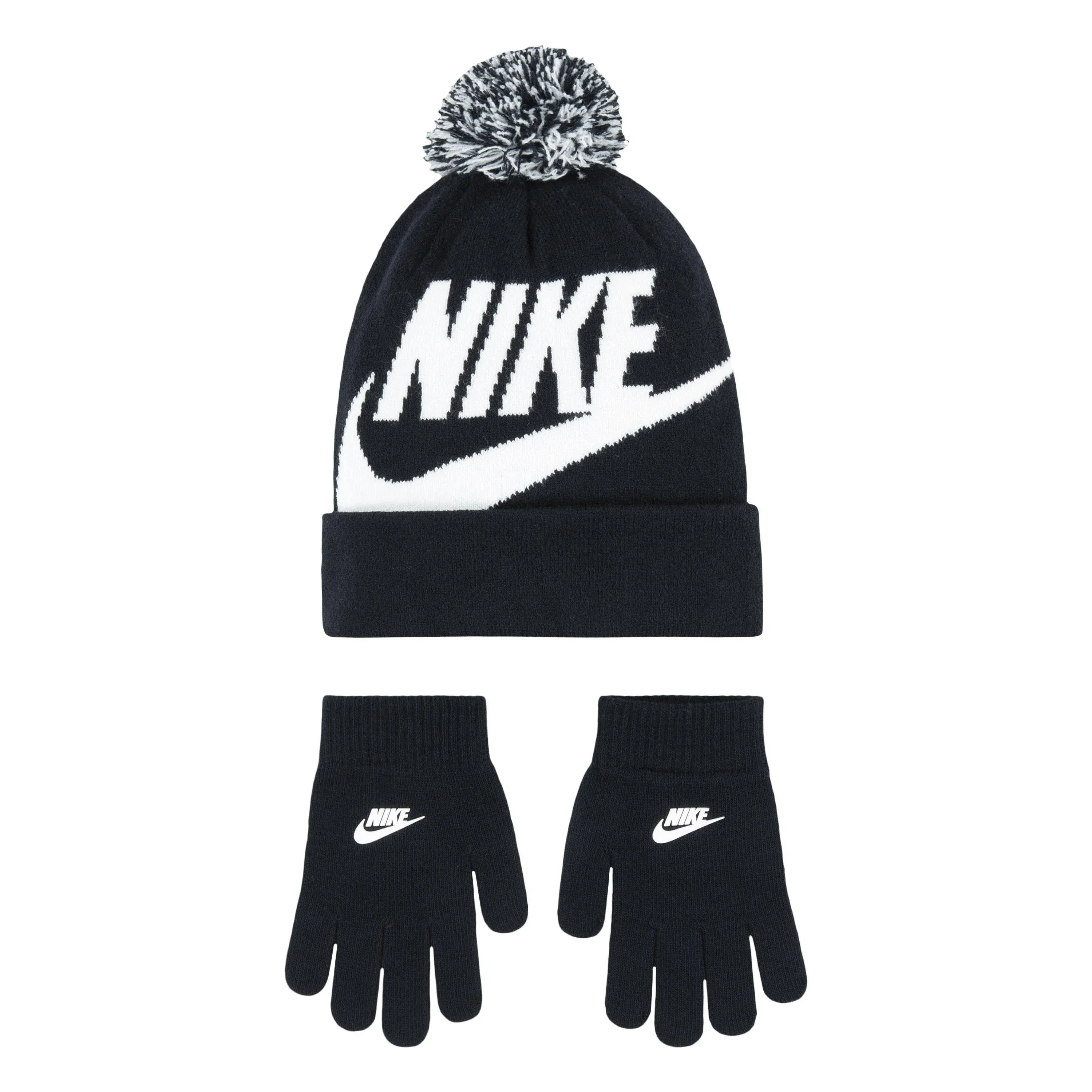 Nike Kids' Swoosh Pom Beanie & Gloves Set