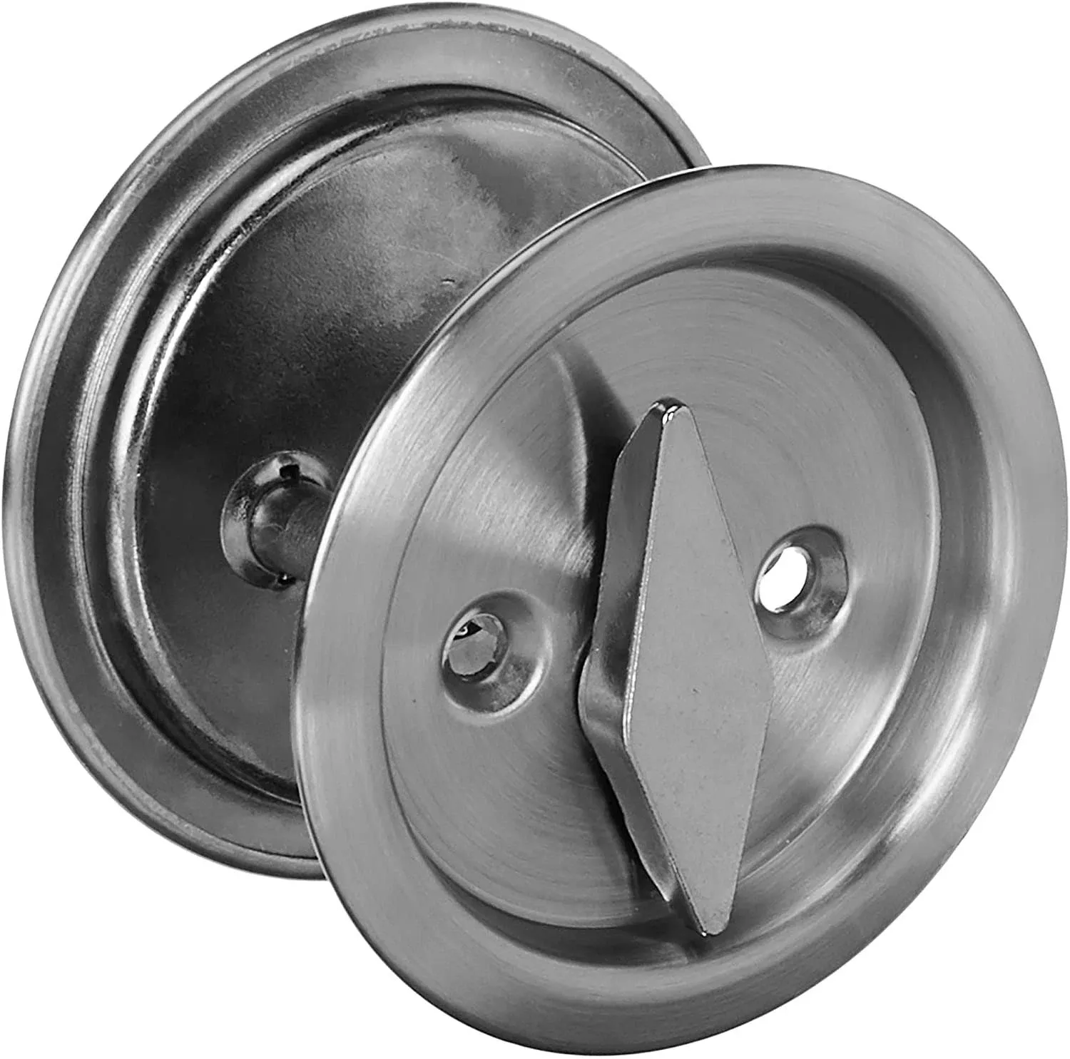 Kwikset 335 Privacy Round Pocket Door Lock, Satin Nickel