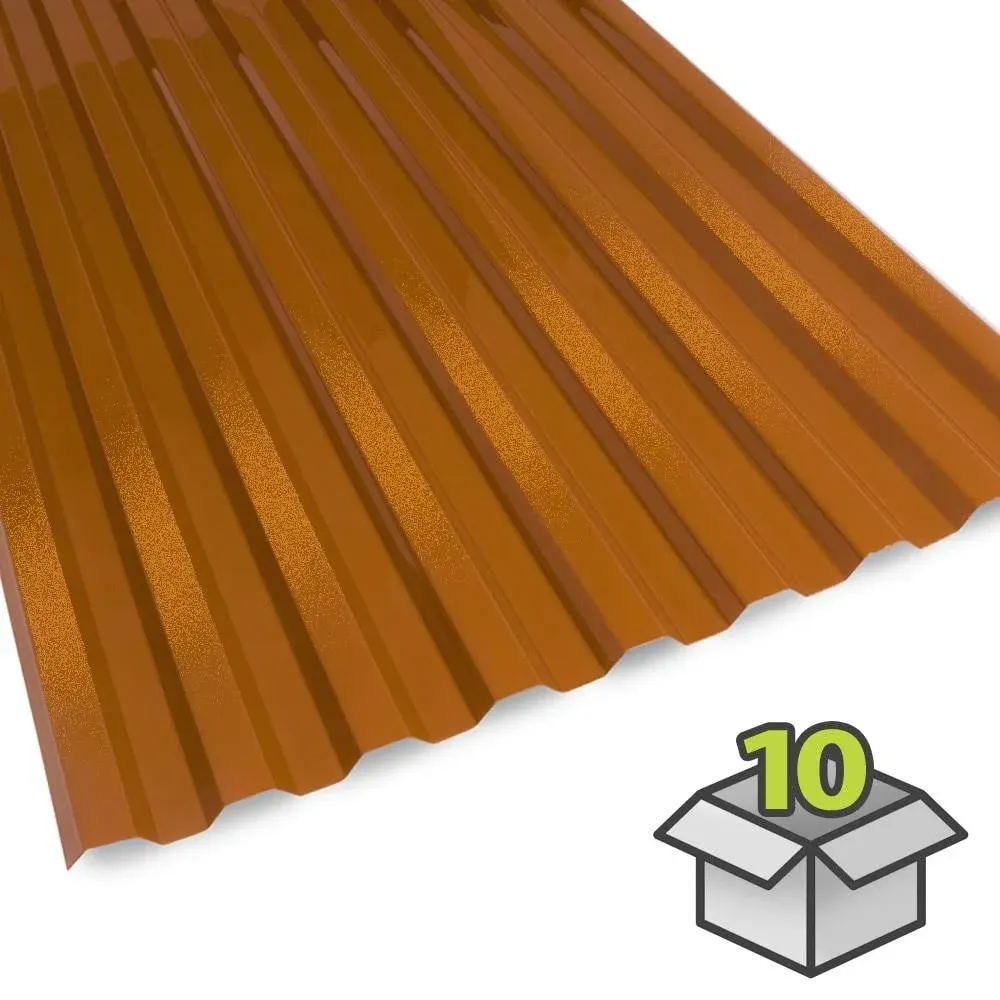 Suntuf 26 in. x 6 ft. Copper Polycarbonate Roof Panel (10 Pack) 191819