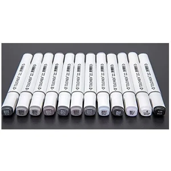 12 Color Cool Gray Marker Warm Gray Marker Set Dual Tips Alcohol Based Art Ma...