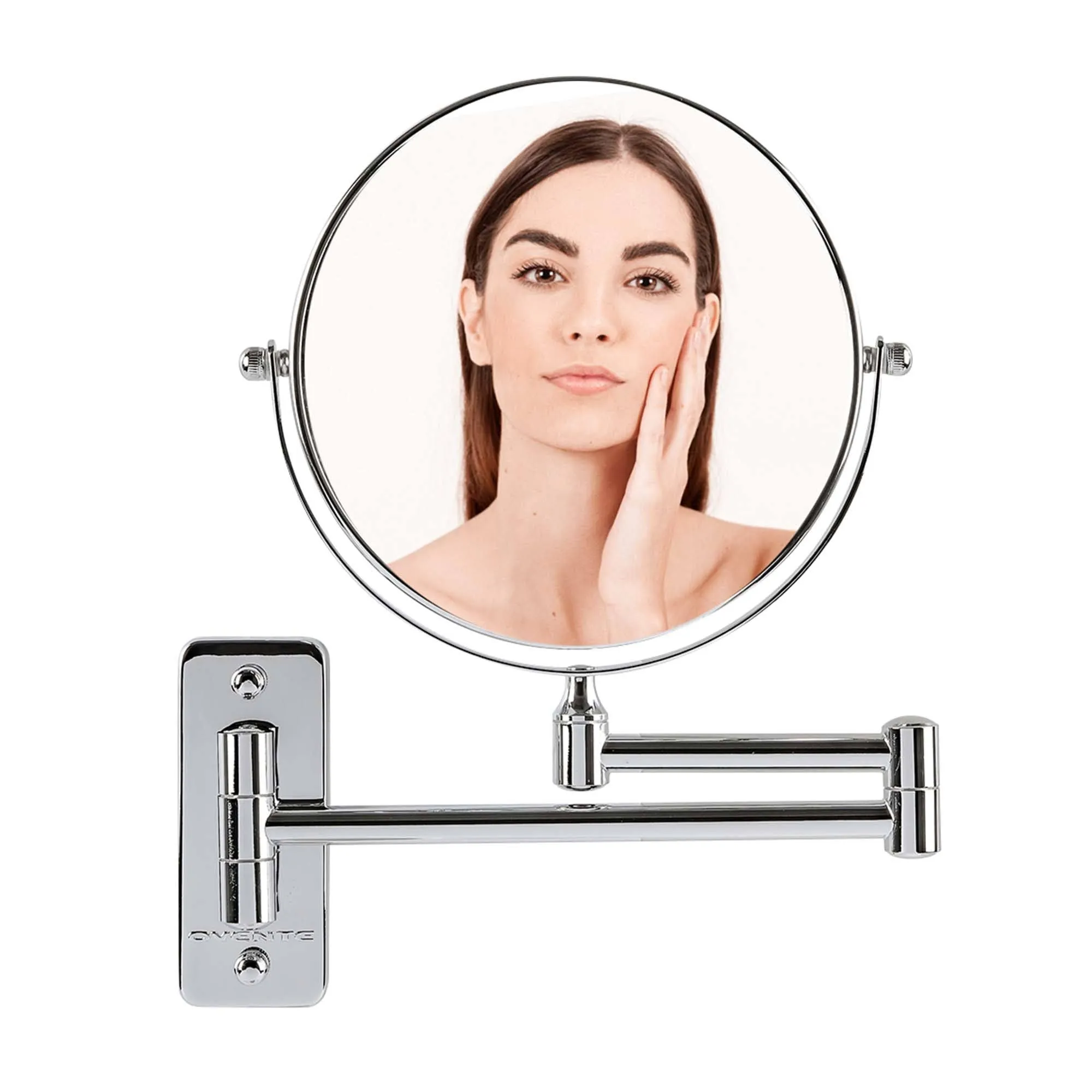 Ovente 7" Wall-Mounted Double-Sided Vanity Makeup Mirror Chrome