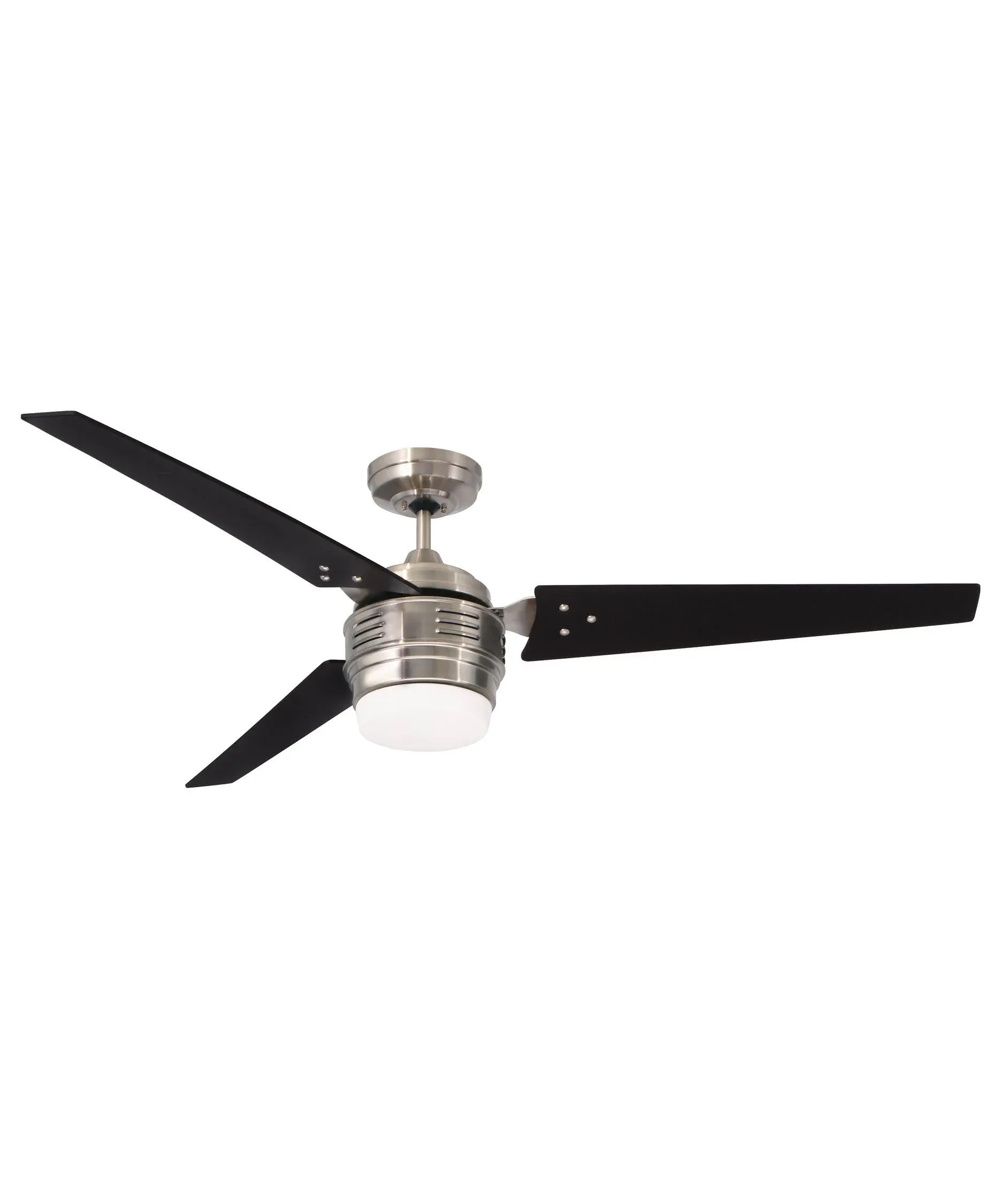 Luminance Avenue LED Ceiling Fan Large 60 Inch Fixture with Dimmable Lighting and Wall Control Contemporary Design with Downrod for Overhead Hanging, Brushed Steel