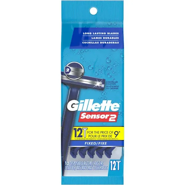 Gillette Sensor2 Disposable Razors 12 ct Pack