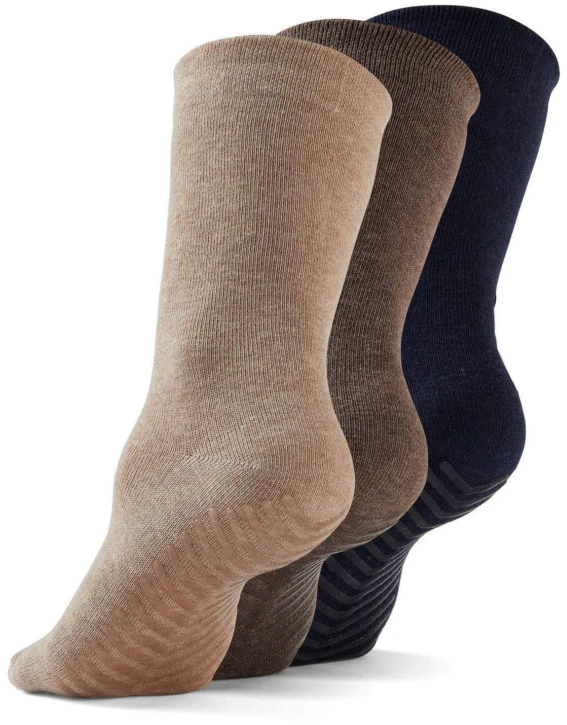 Gripjoy Grip Socks - Non-Slip Socks for Women and Men - Hospital Socks - 3 Pairs, Adult Unisex, Size: Small-Medium