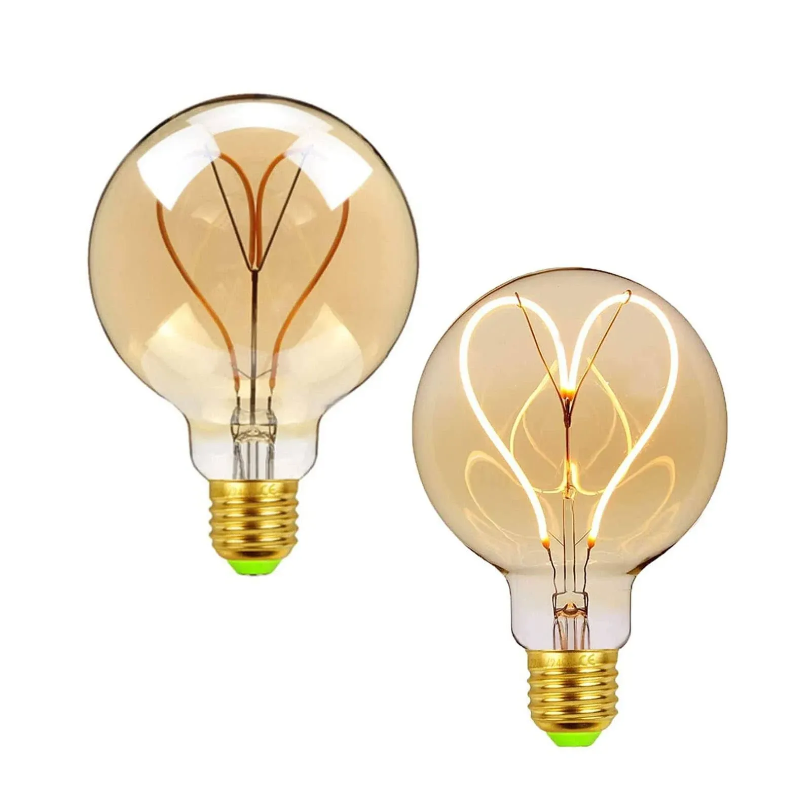 Lxcom Lighting G95 LED Edison Bulb 4W Dimmable Heart LED Filament Vintage 110 ...