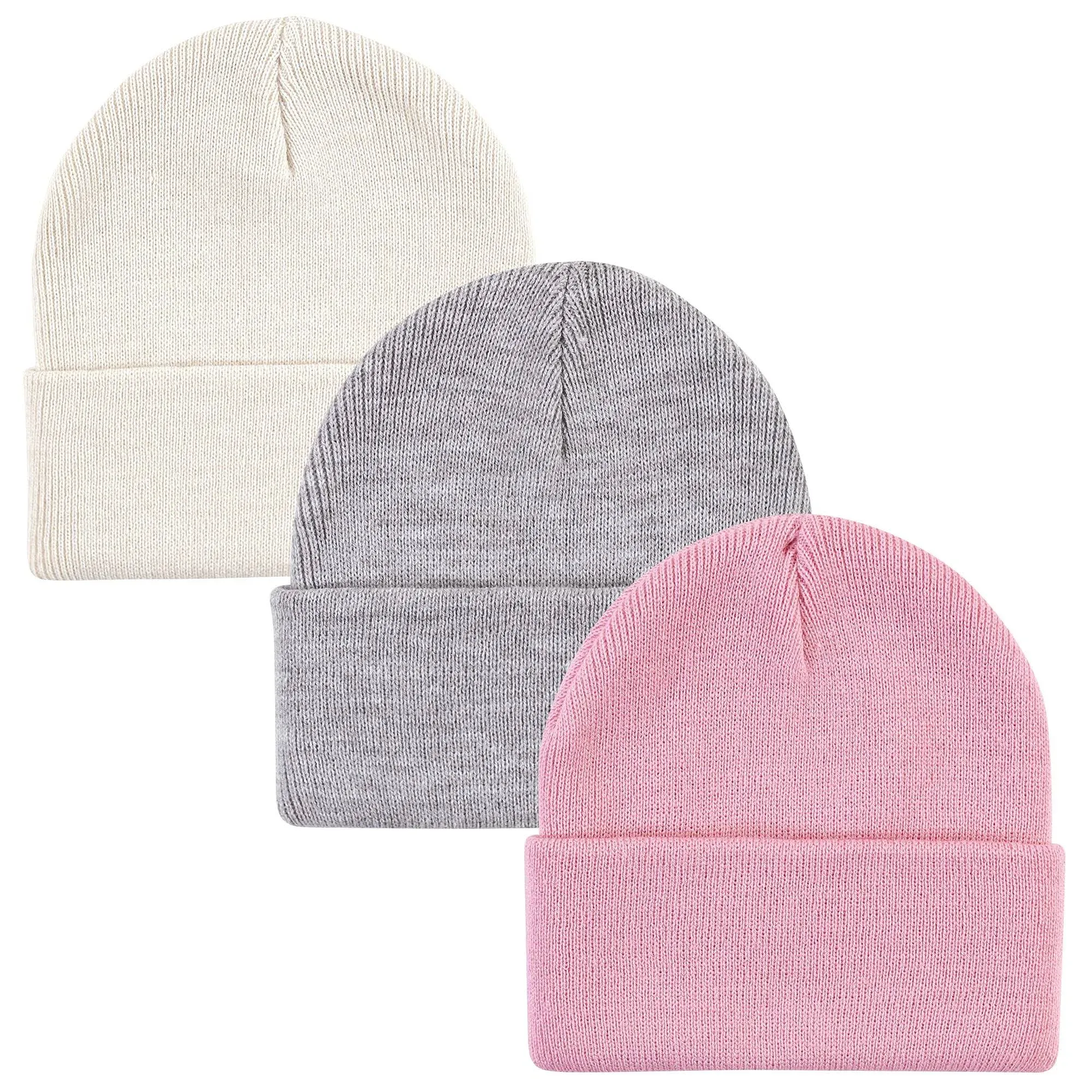 Hudson Baby Knit Cuffed Beanie 3pk