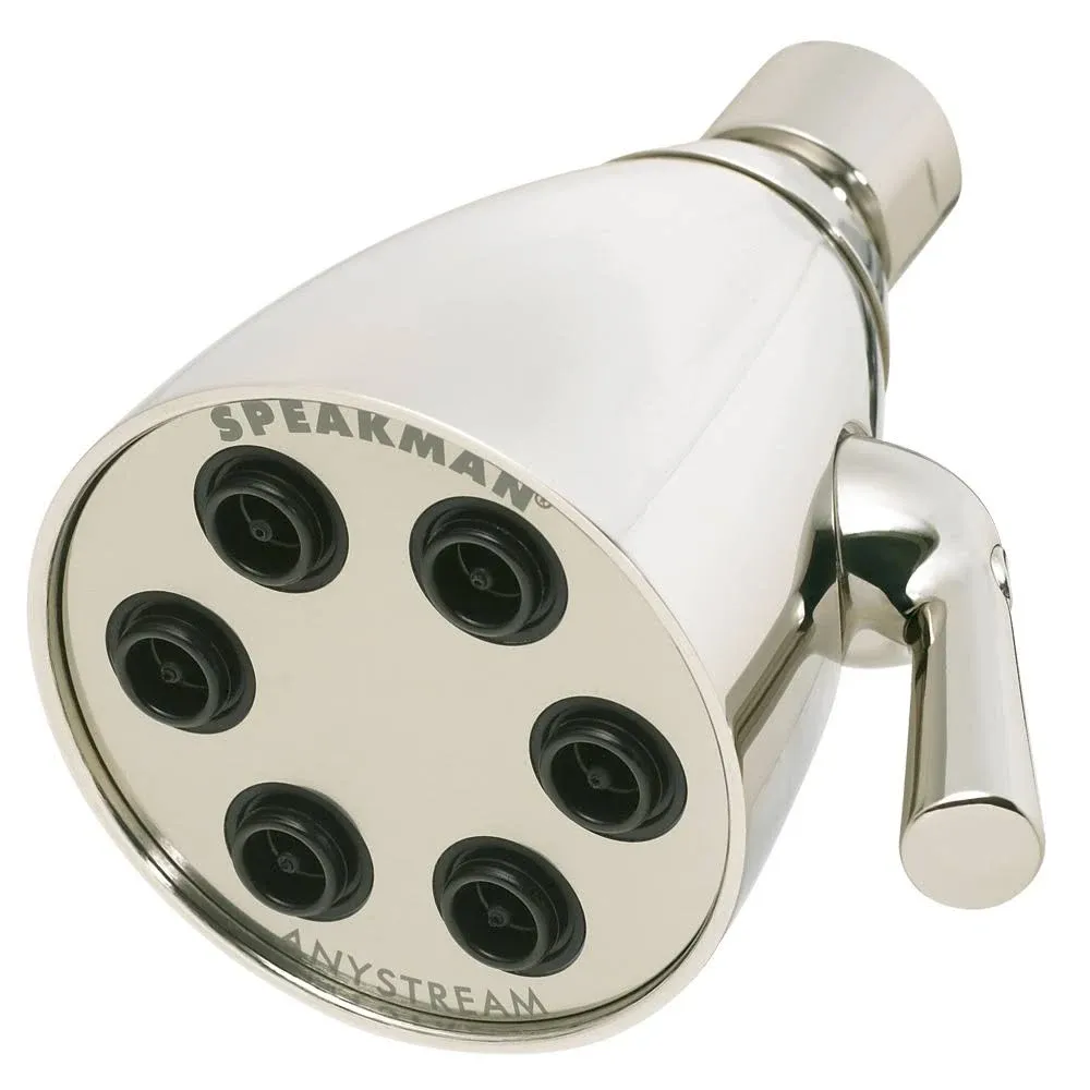 Speakman S-2252-PN-E2 Signature Brass Icon Anystream Adjustable Shower Head, Polished Nickel