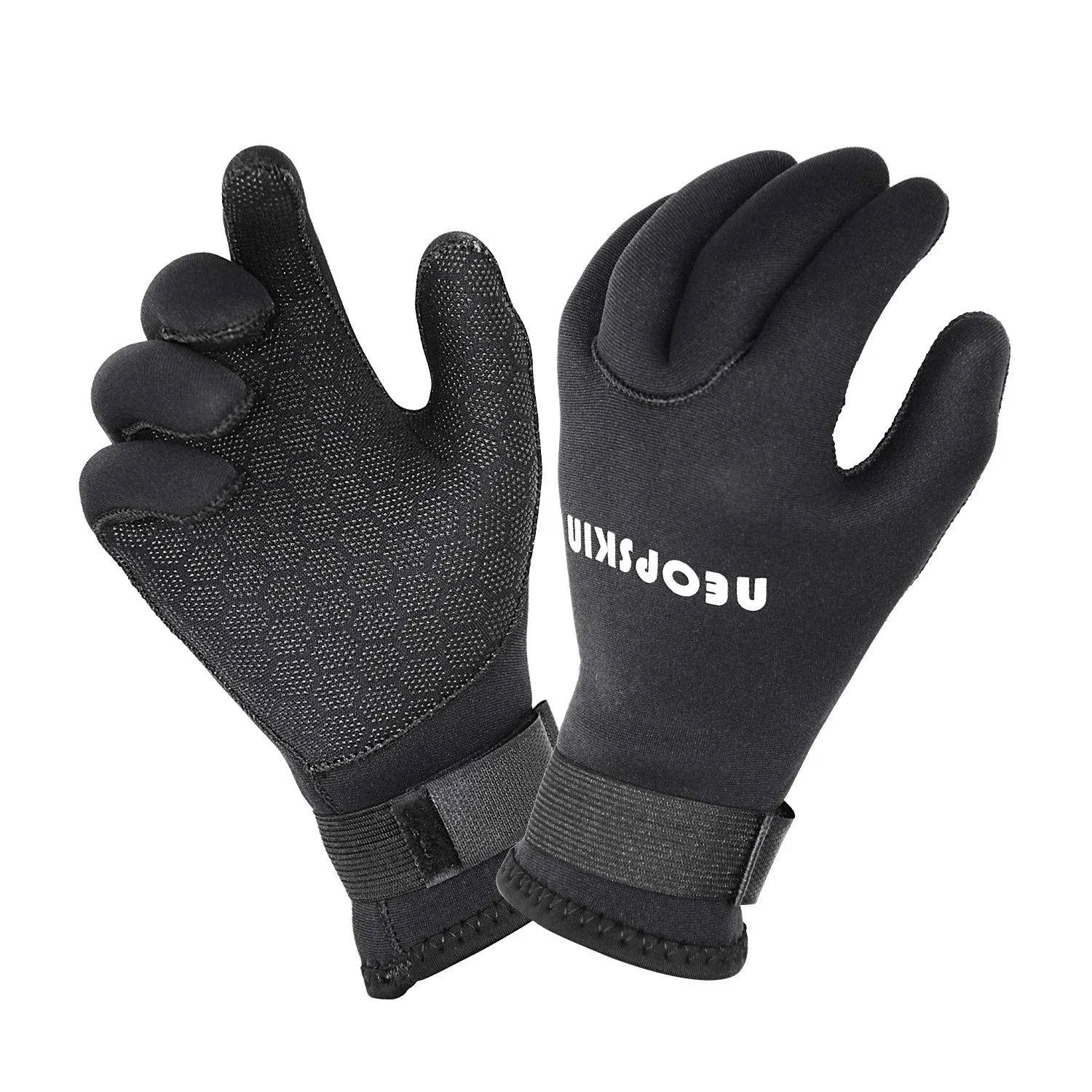 XUKER Water Gloves, 3mm & 5mm Neoprene Five Finger Warm Wetsuit Winter Gloves for Scuba Diving Snorkeling Surfing