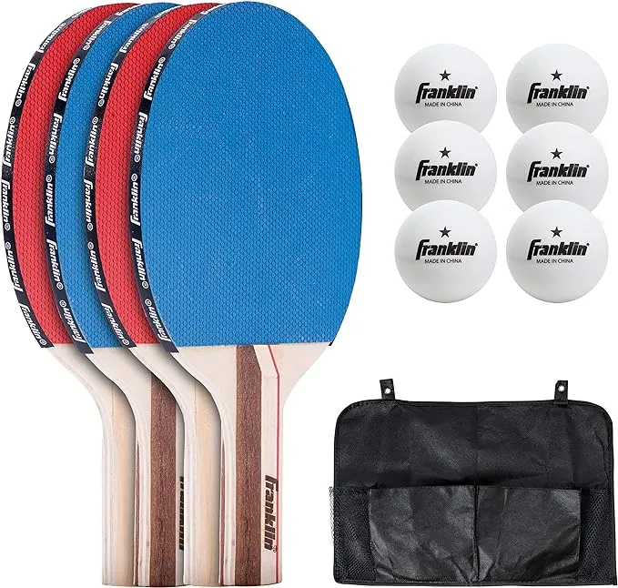 Franklin Sports Ping Pong Paddle Set with Balls - 2 Player & 4 Player Table Tennis Paddle Kit - Full Ping Pong Starter Kit