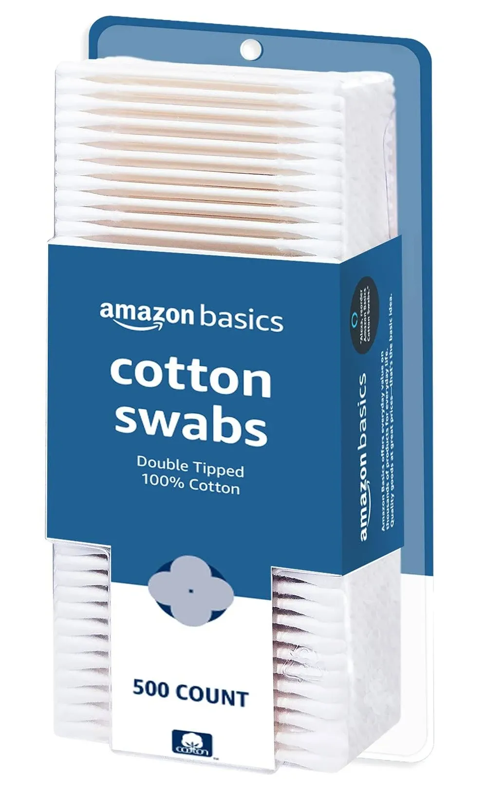 100% Natural Cotton Swabs, 500 Count – Double-Tipped &amp; Gentle for Sensitive Skin