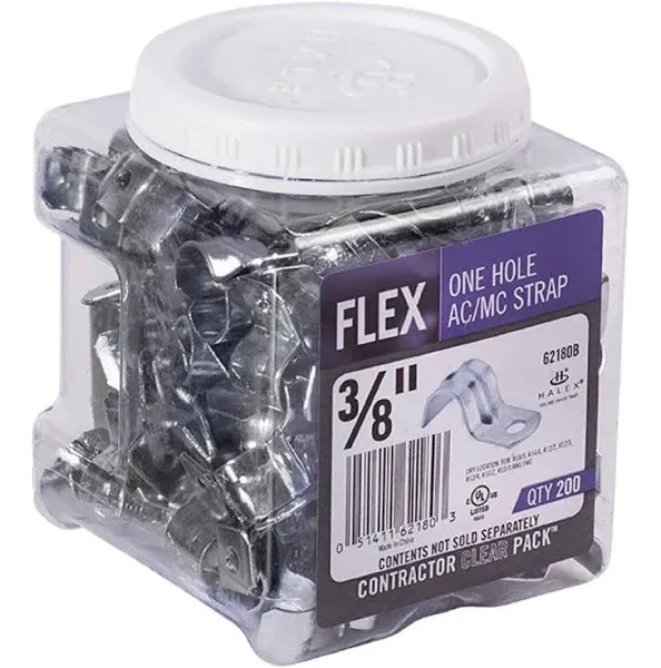 Halex 62180b Flexible Metal Conduit 1-Hole Straps, 3/8"