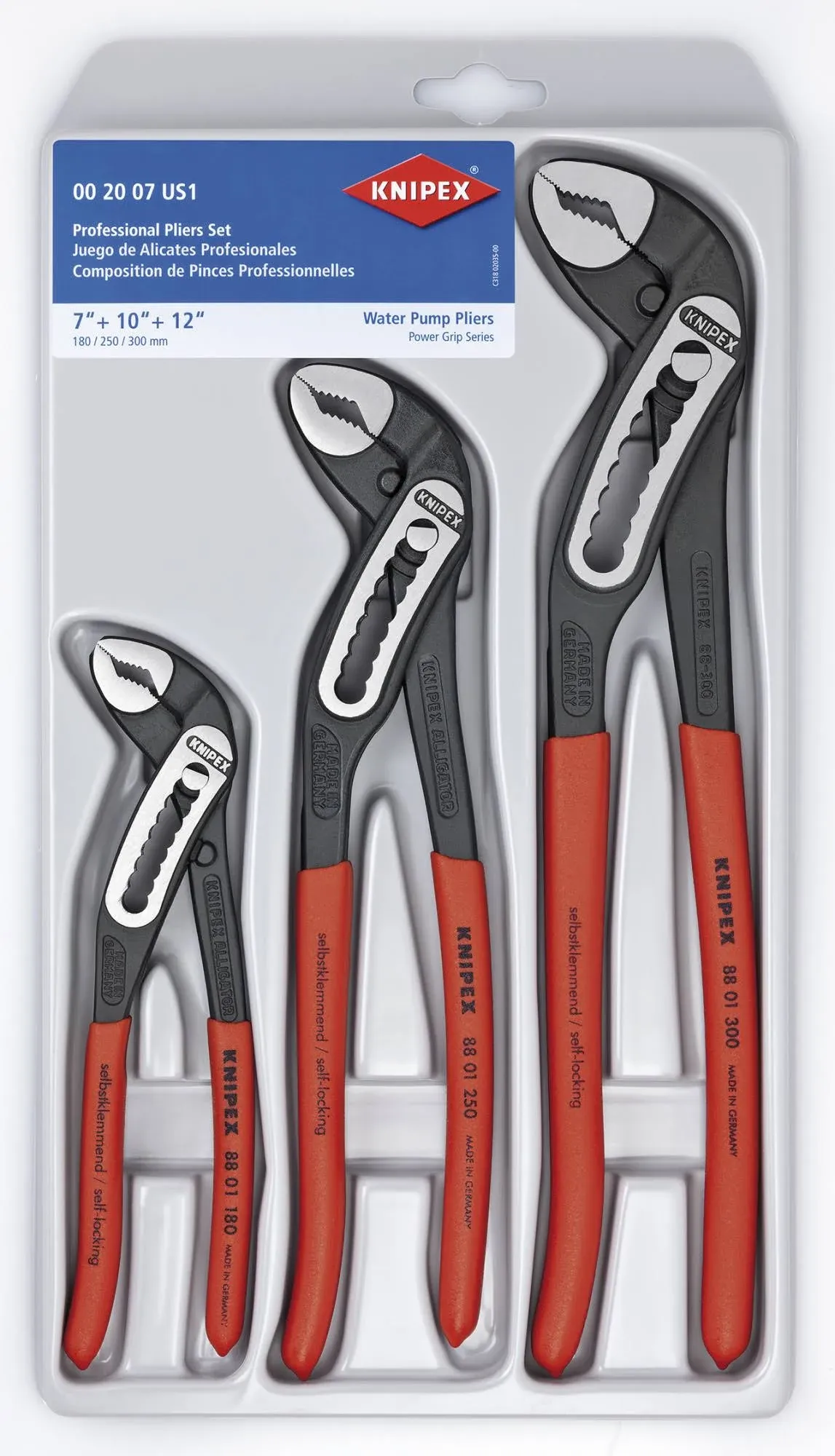 Knipex 3 Piece Alligator Pliers Set