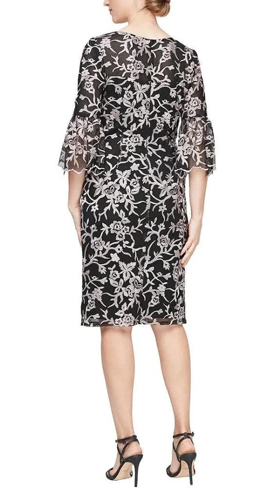 Alex Evenings Plus Size Sequin Lace Illusion Sheath Dress