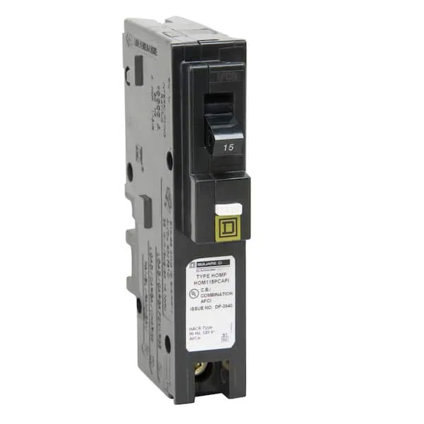 Square D HOM115PCAFIC Homeline Single Pole CAFCI Circuit Breaker