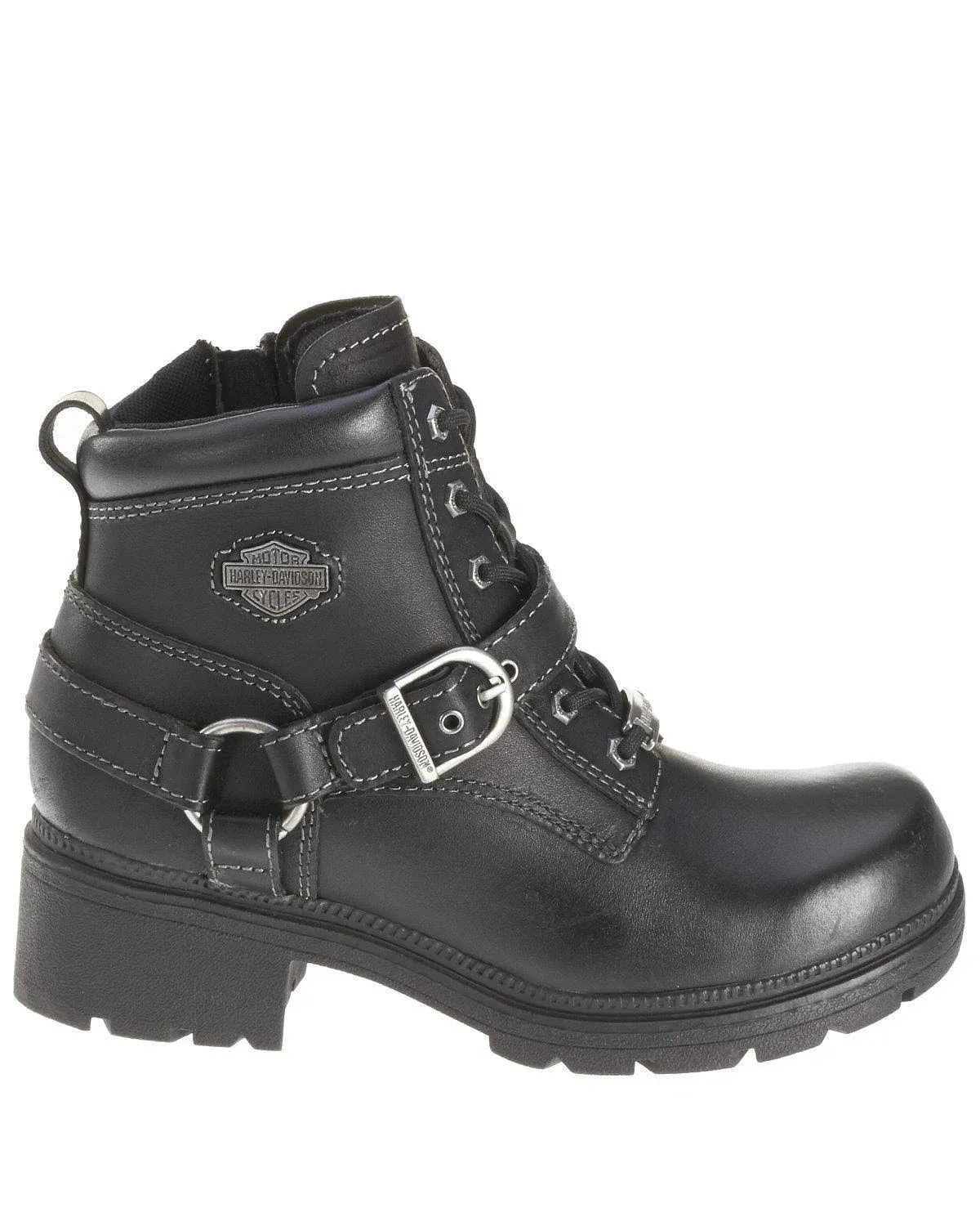 Harley Davidson Women's Tegan Lace Up Boots (Black Leather) - Size 9.0 M