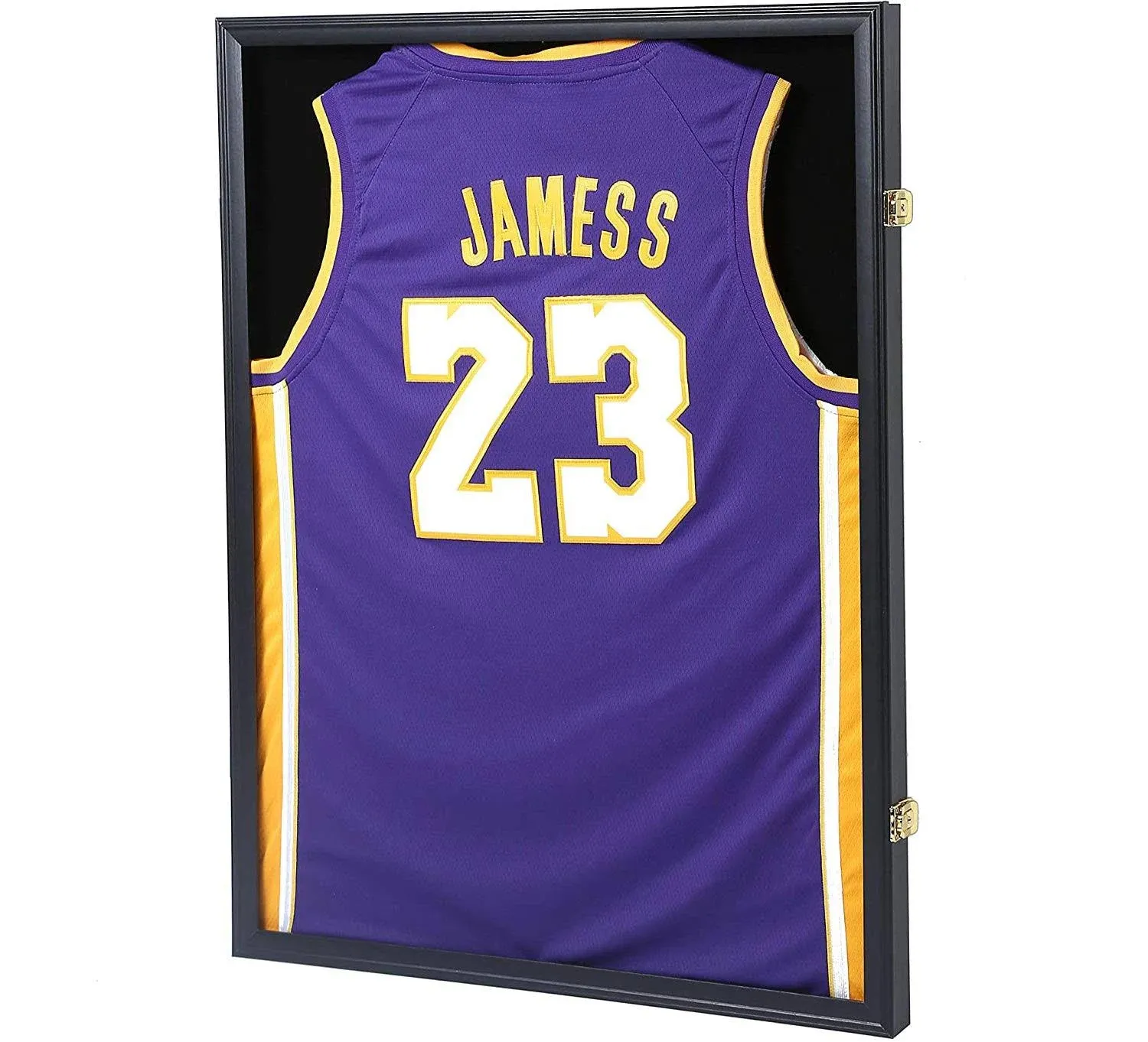 Default Jersey Display Frame Case, Large Lockable Shadow Box Sports Jersey Frame with 98% UV Protection Acrylic and 2 Hanger for Baseball Basketball