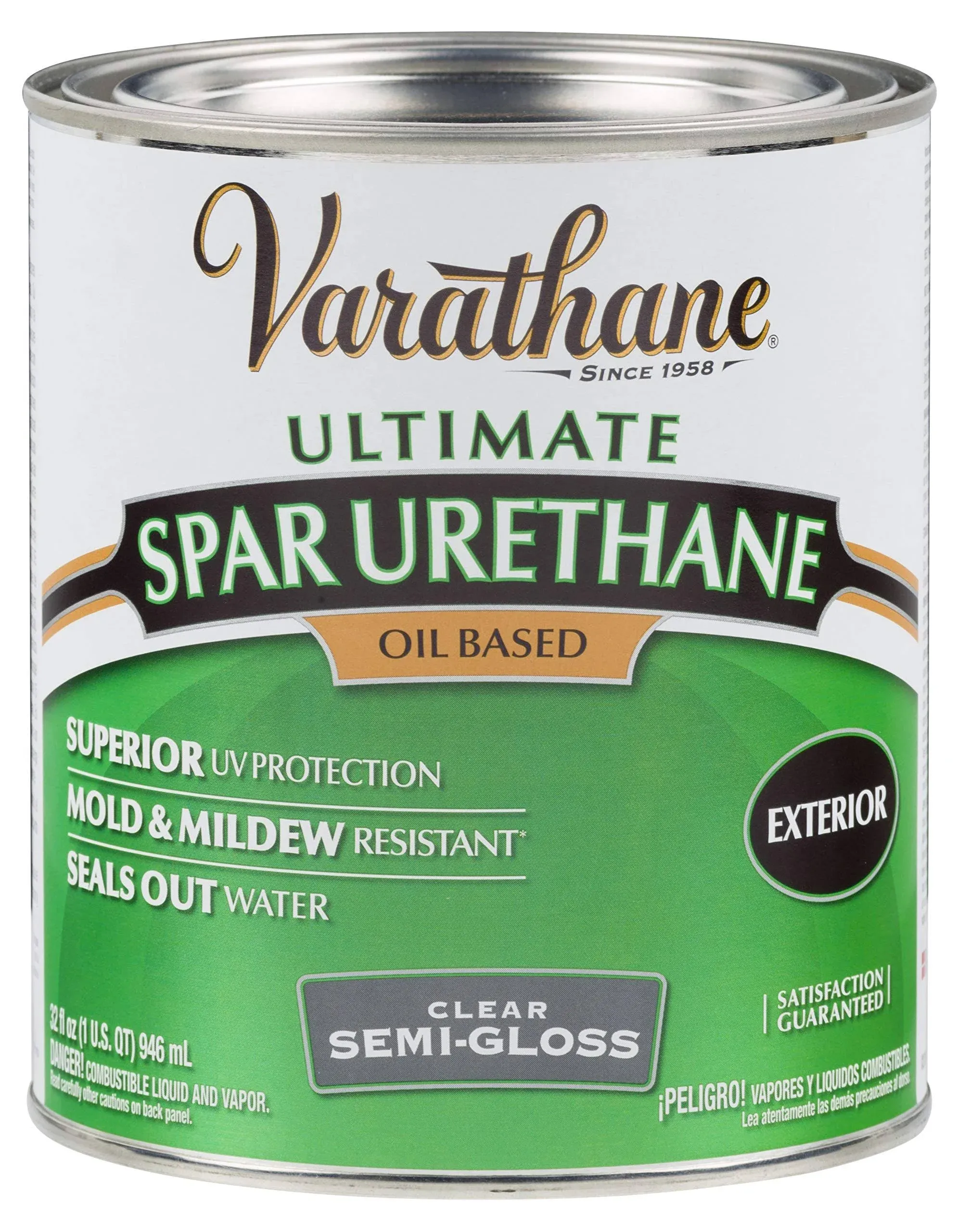 Varathane Ultimate Semi-Gloss Clear Oil-Based Spar Urethane 1 qt