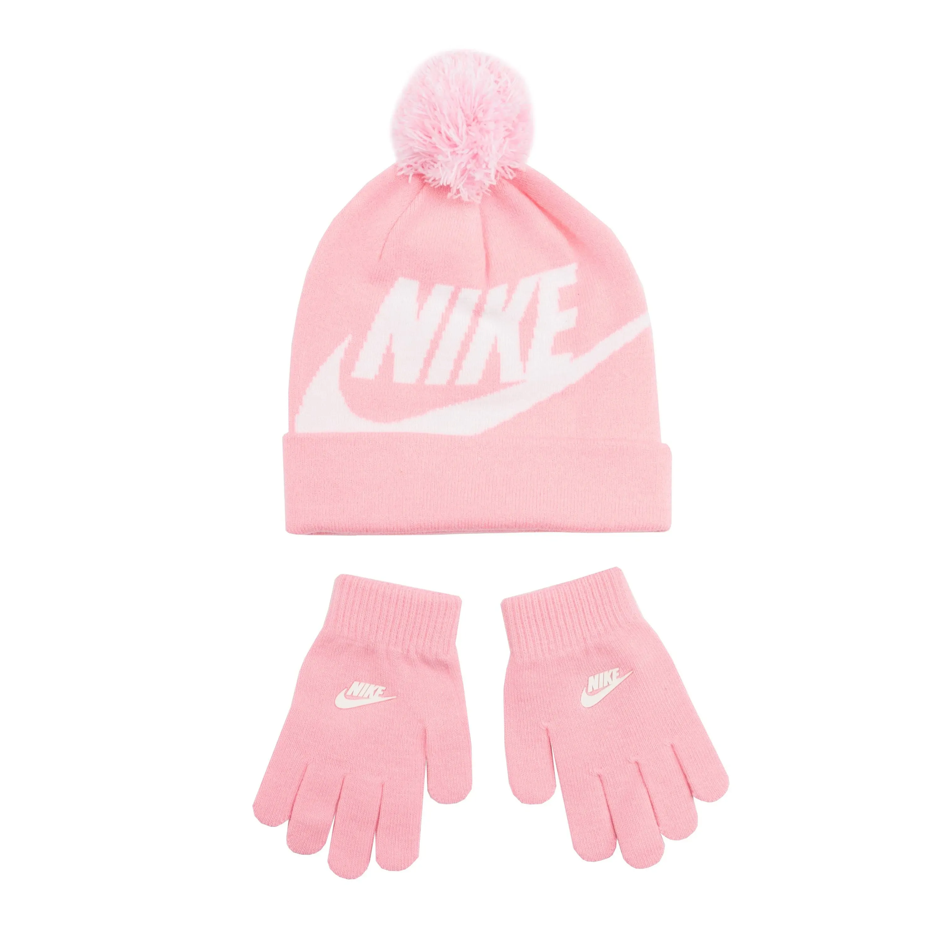 Nike Swoosh Pom Beanie Gloves Set (Big Kids)