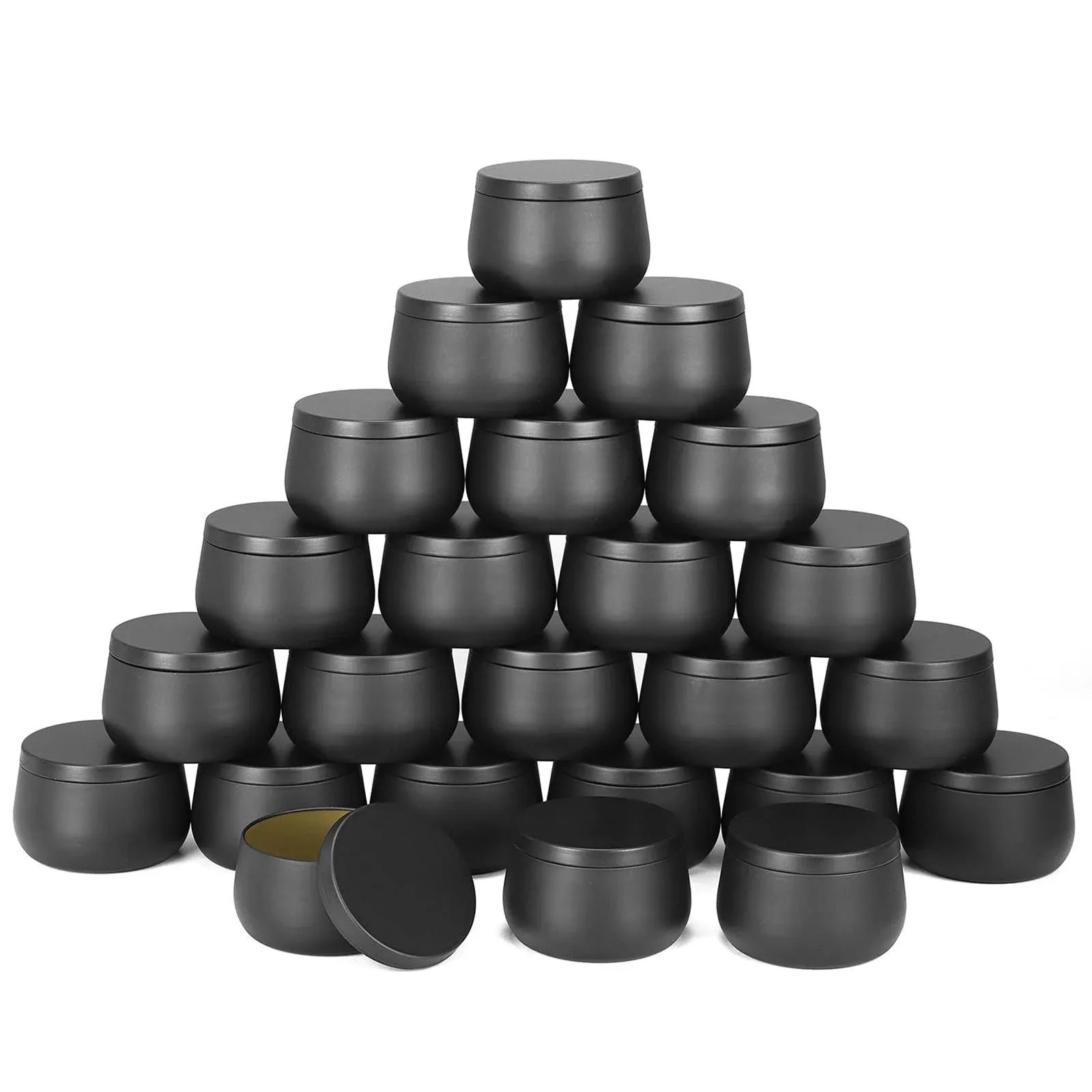 8oz Candle tins with lids,Black Candle Jars,Bulk Candle tins for Making Candles,Candle Making Jars(24PACK, Black)