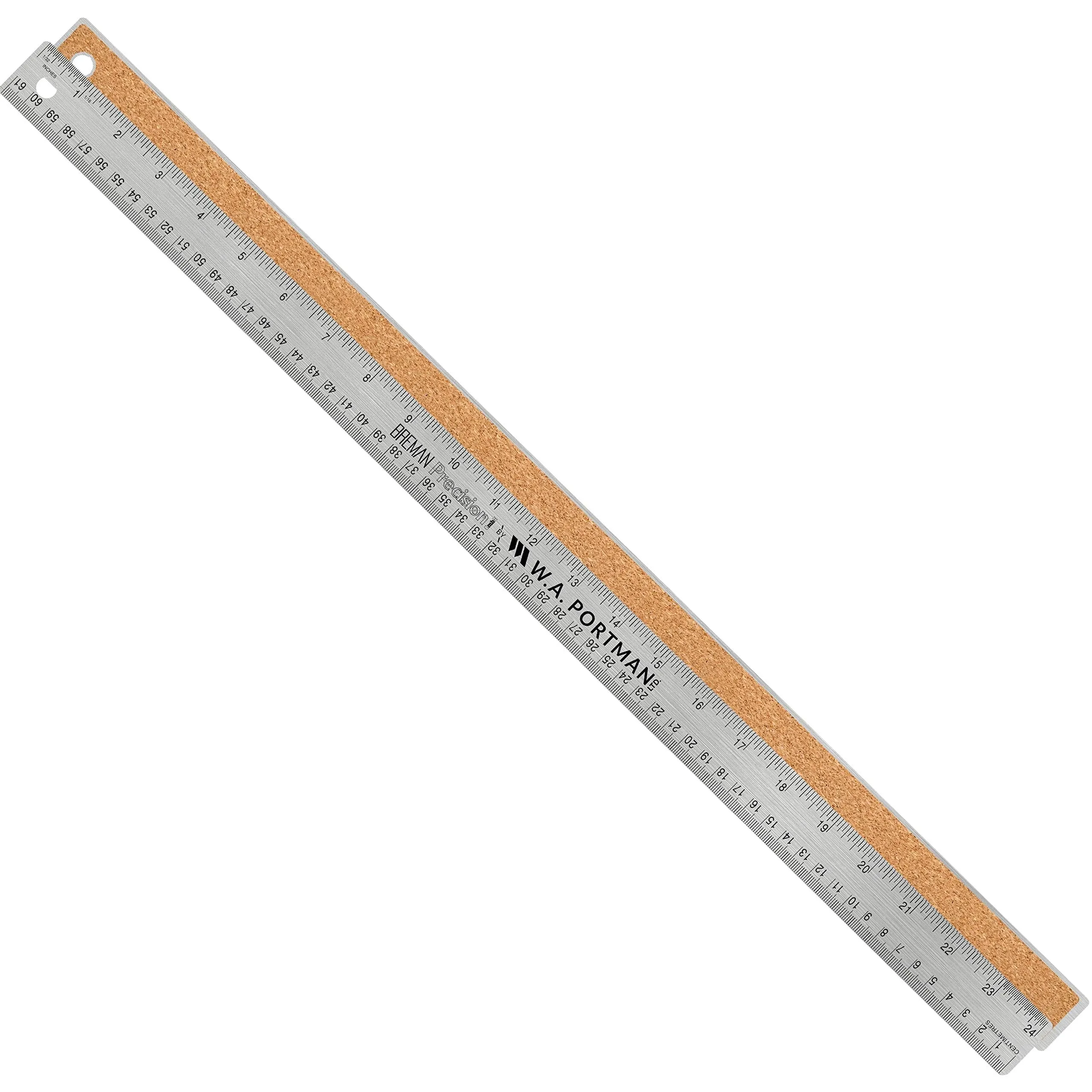 24 inch Metal Ruler with Cork Backing - Metal Ruler 24 Inch - 2-Pack Straight Edge Ruler 24-inch Stainless Steel Ruler - Imperial & Metric Cork Backed Ruler 24 Inch