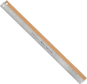 Breman Precision Metal Ruler 24 inch - Stainless Steel Cork Back Metal Ruler - Premium Steel Straight Edge 24 inch Metal Ruler - Flexible Stainless