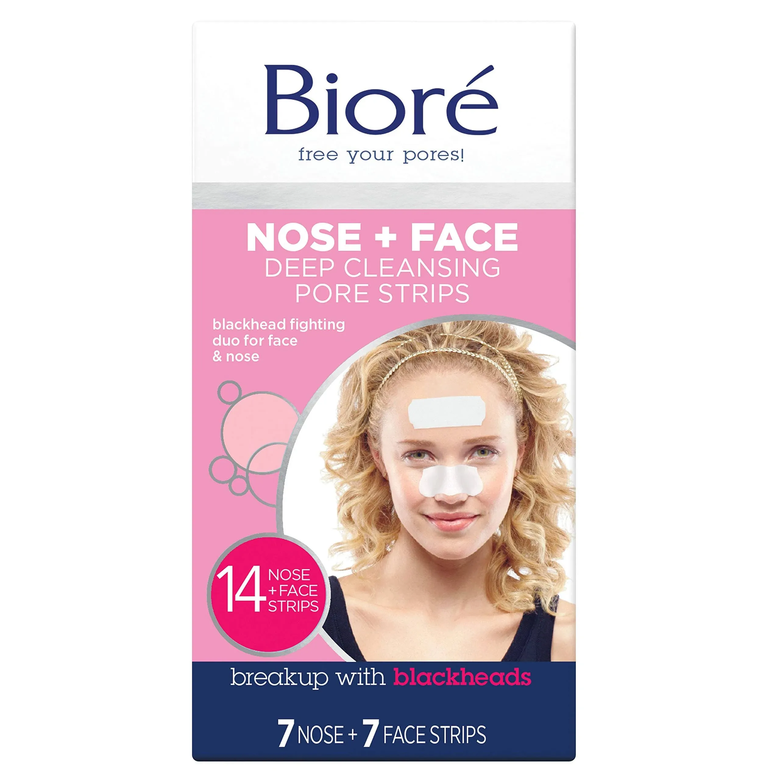 Biore Deep Cleansing Blackhead Remover Nose Strips and Face Pore Strips Combo,