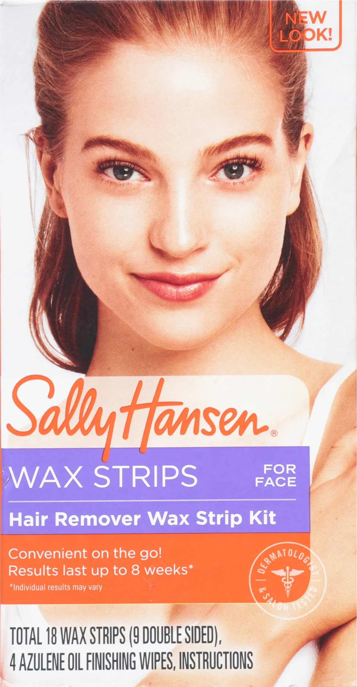 Sally Hansen Hair Remover Wax Strip kit for Face, 18 Wax Strips