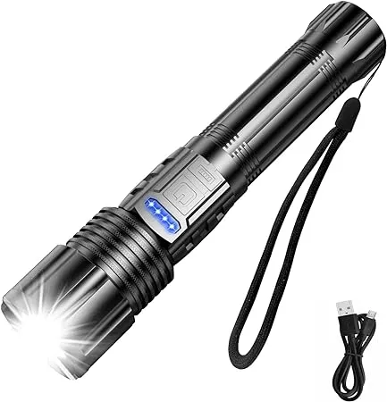 Tensine Rechargeable Flashlight Super Bright (Battery Included), 2000 High Lumens ...