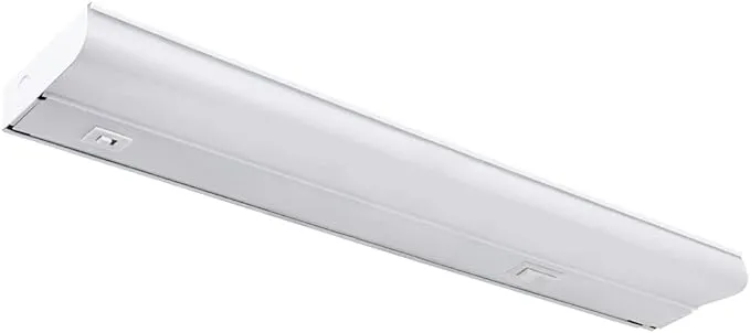 Maxxima 18 in. Hardwired LED Under Cabinet Light - 750 Lumens, 5 CCT, Color Temperature Slide Control, 2700K/3000K/3500K/4000K/5000K, Kitchen and Indoor Lighting Fixture, White, On/Off Switch, ETL