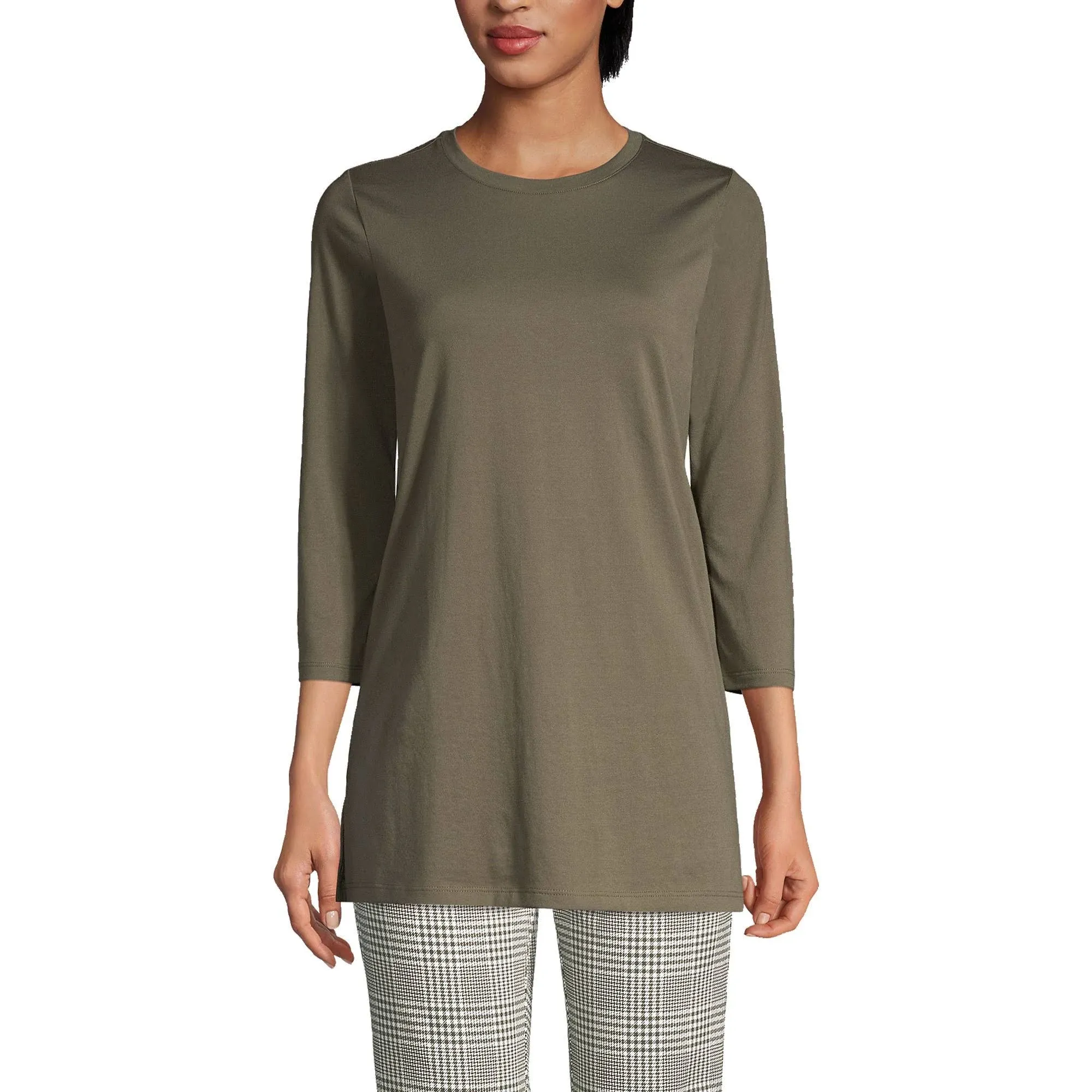 Lands' End Women's Petite 3/4 Sleeve Cotton Supima Tunic