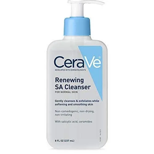 CeraVe SA Cleanser | Salicylic Acid Cleanser with Hyaluronic Acid, Niacinamide & Ceramides| BHA Exfoliant for Face | Fragrance Free Non-Comedogen