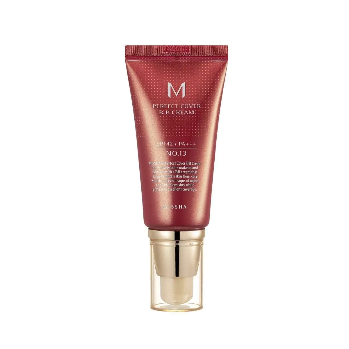 MISSHA M Perfect Cover Bb Cream SPF 42 PA+++(#13 Bright Beige) 50ml, Concealing Blemishes, Dark Circles, UV Protection No.13 (Bright Beige)