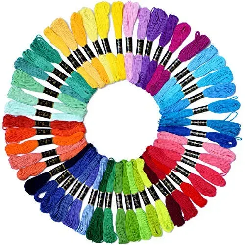 Embroidery Floss Rainbow Color 50 Skeins Per Pack