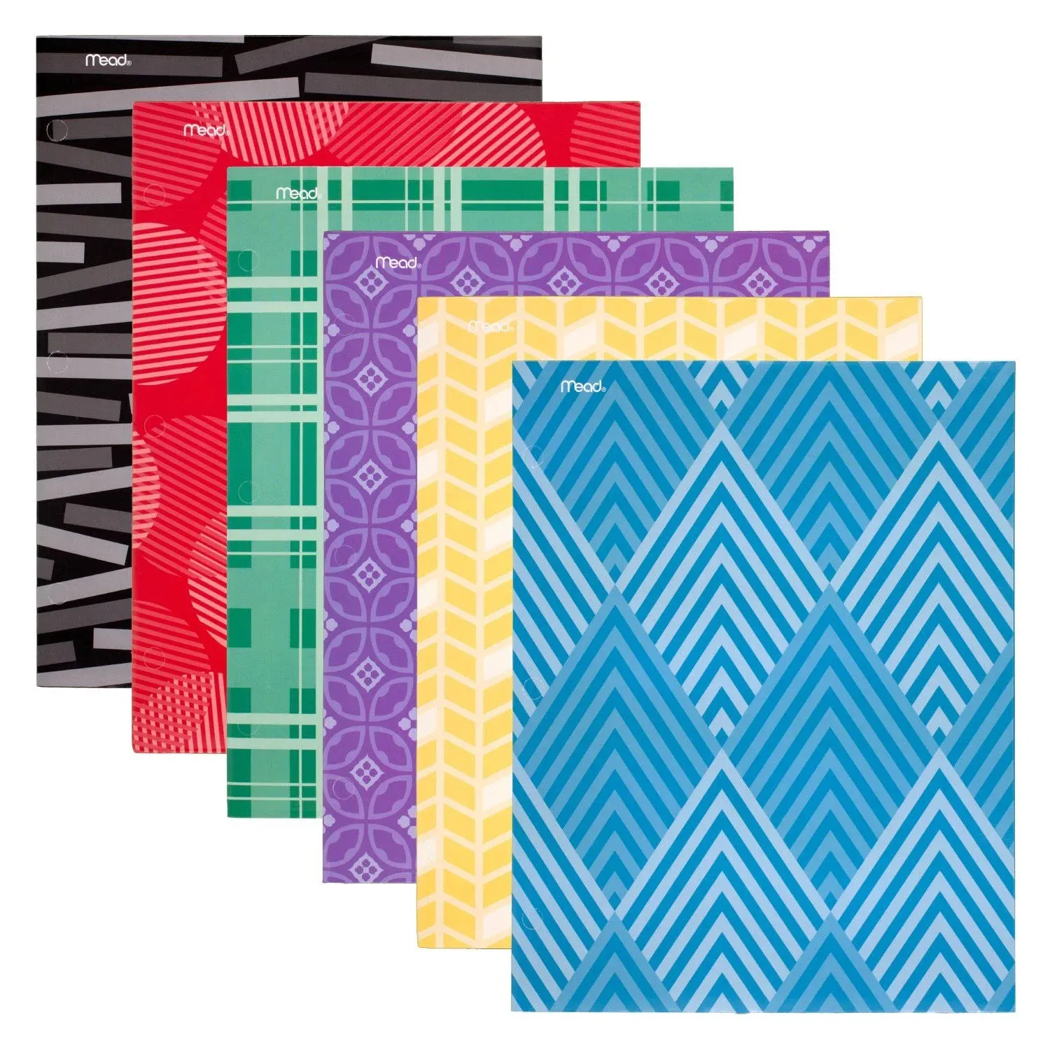 Mead 2 Pocket Folders Paper Pocket Folders Assorted Designs 12 Pack (38214)