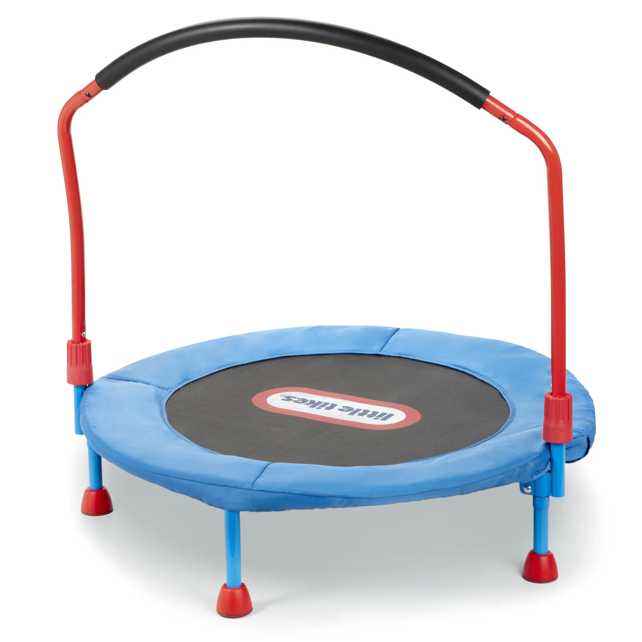 Little Tikes Easy Store 3-Foot Trampoline, with Hand Rail, Blue