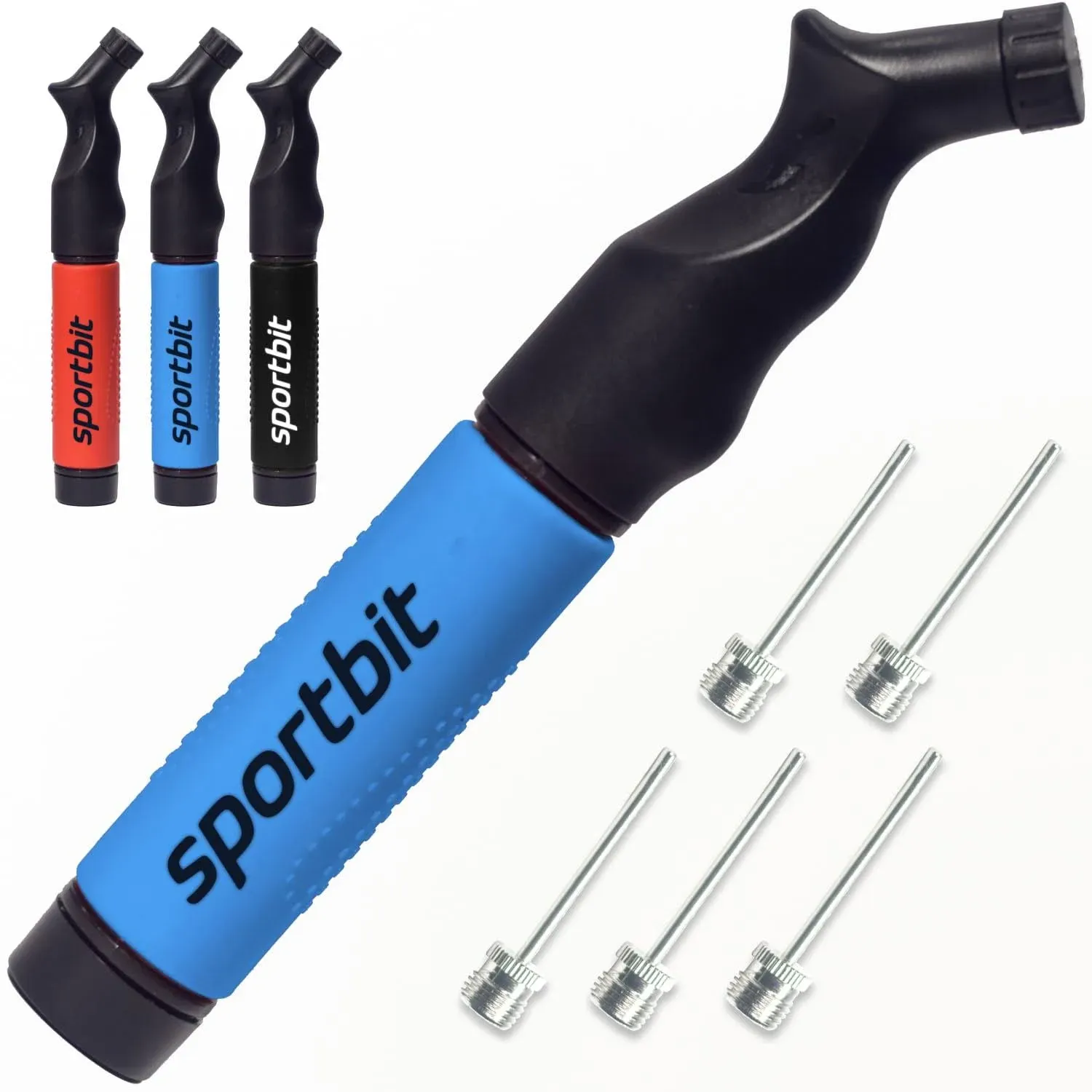 SPORTBIT Ball Pump with 5 Needles - Push &amp; Pull Inflating System - Great for All