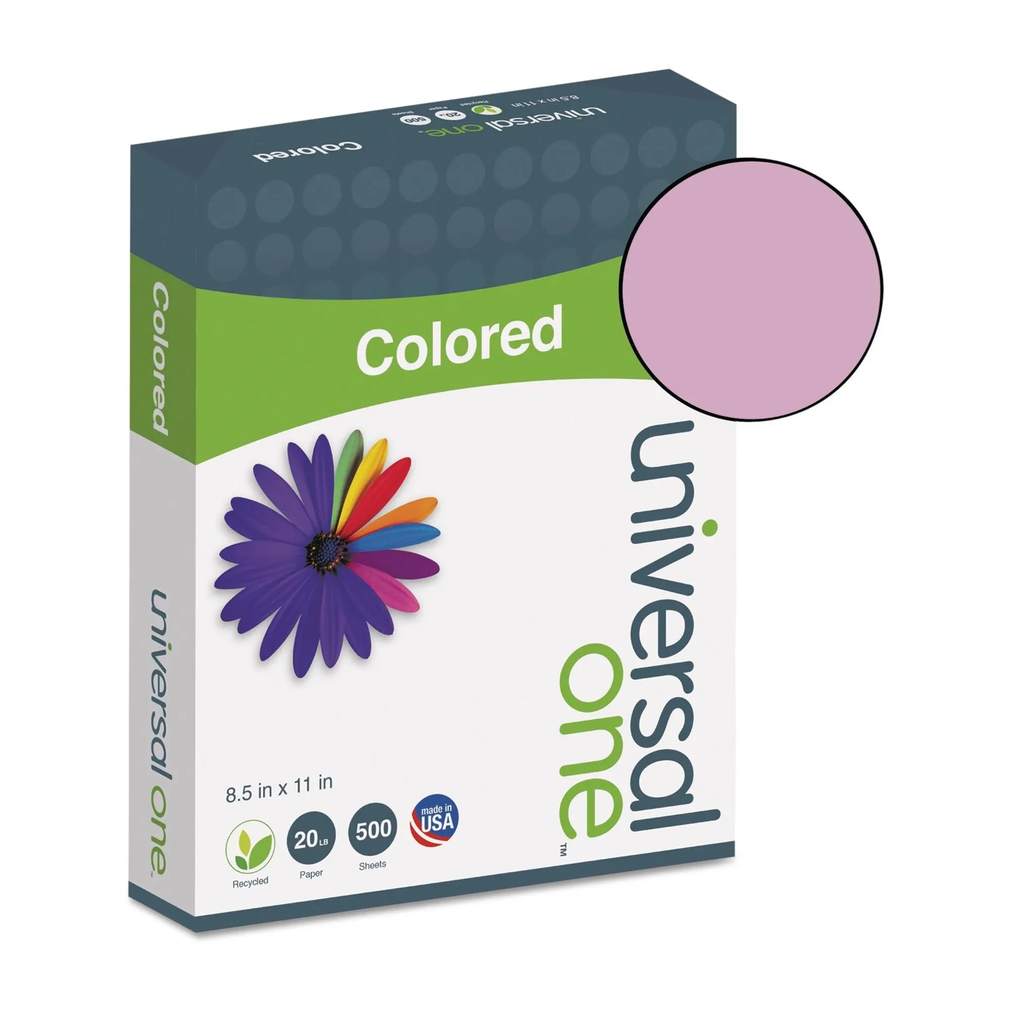 Universal Deluxe Colored Paper, 20lb, 8.5 x 11, Orchid, 500-ream